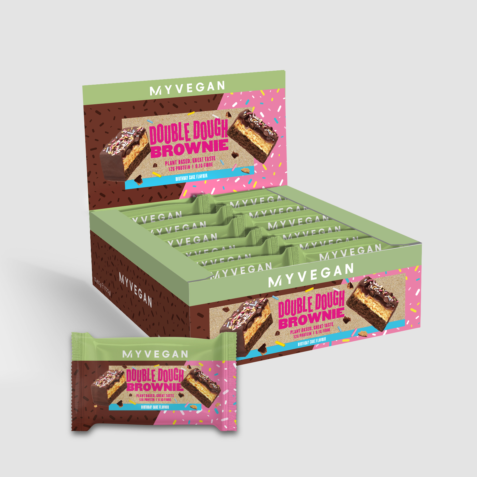 Double Dough Protein Brownie (Birthday Cake)