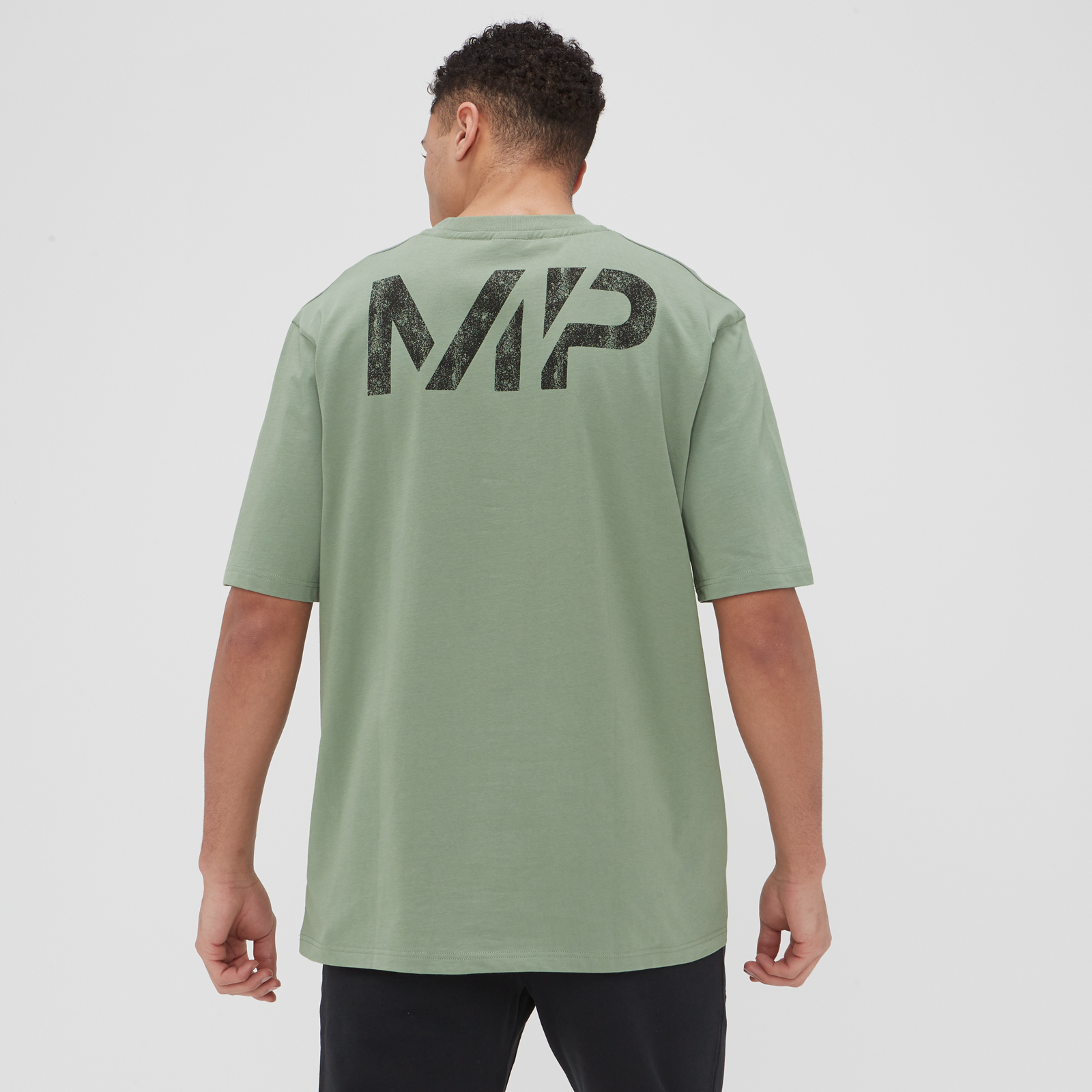 MP メンズ グリット グラフィック オーバーサイズ Tシャツ