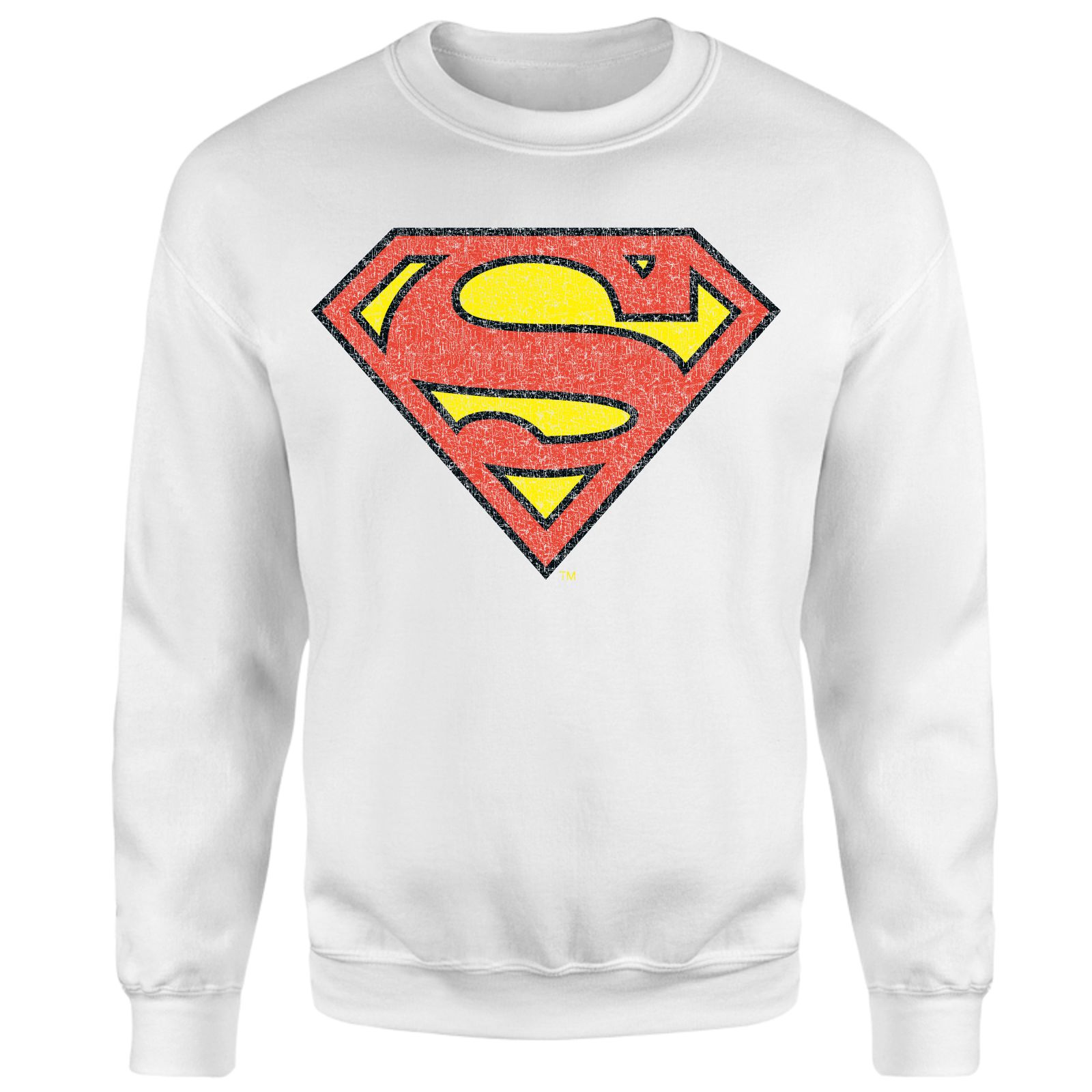 Official Superman Crackle Logo Sweatshirt - White - S