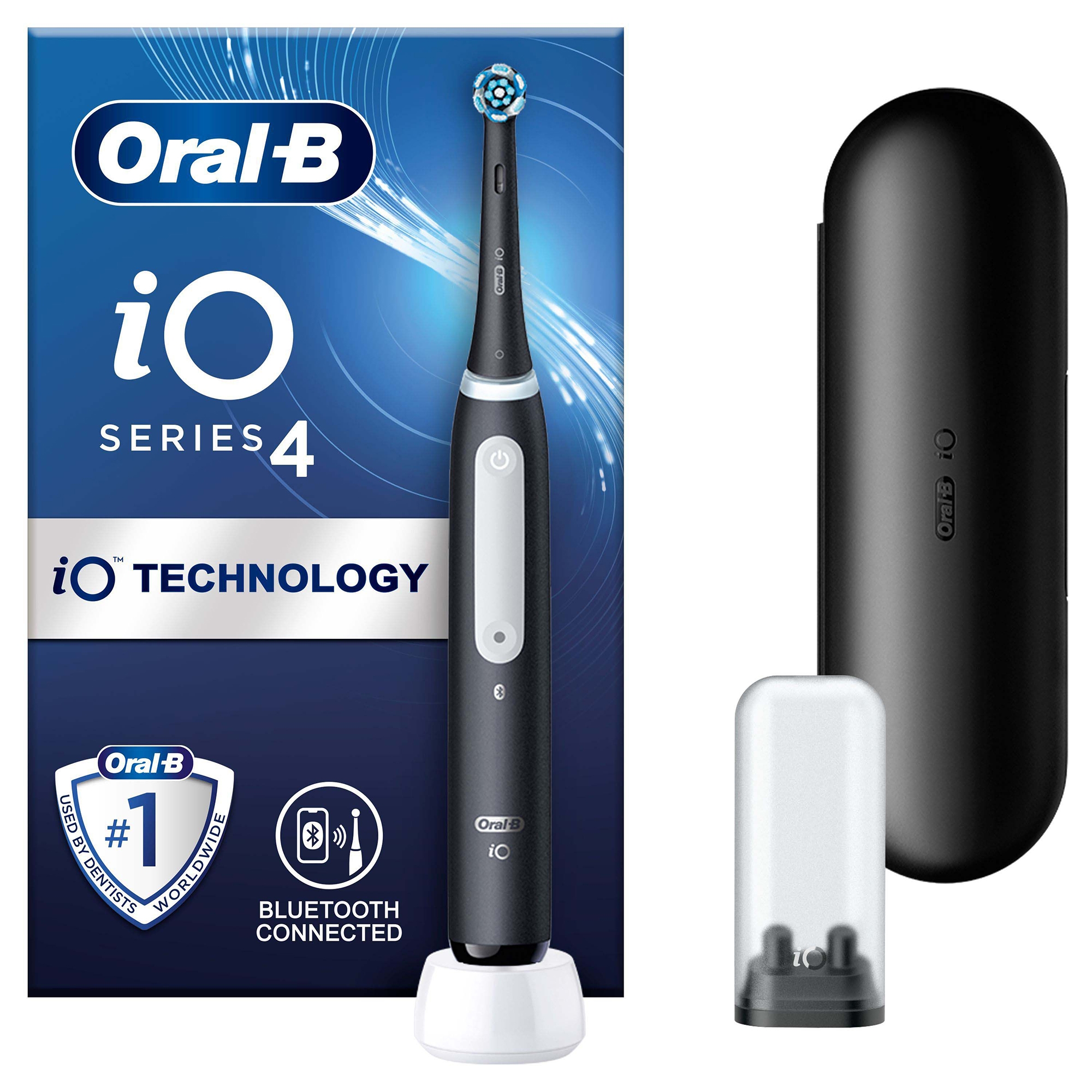 Oral-B iO4 Matte Black Electric Toothbrush with Travel Case