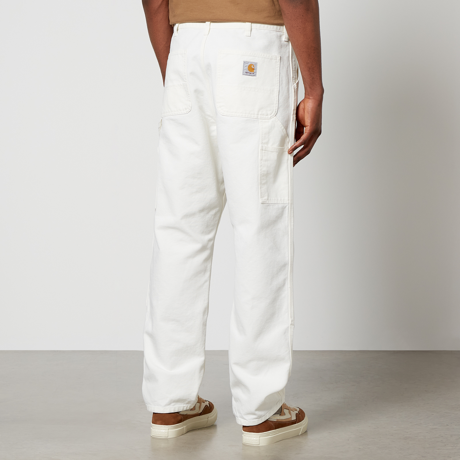 パンツ Carhartt Duck Double Knee Overalls White Carhartt Men's Loose Straight Washed Duck Double-Front
