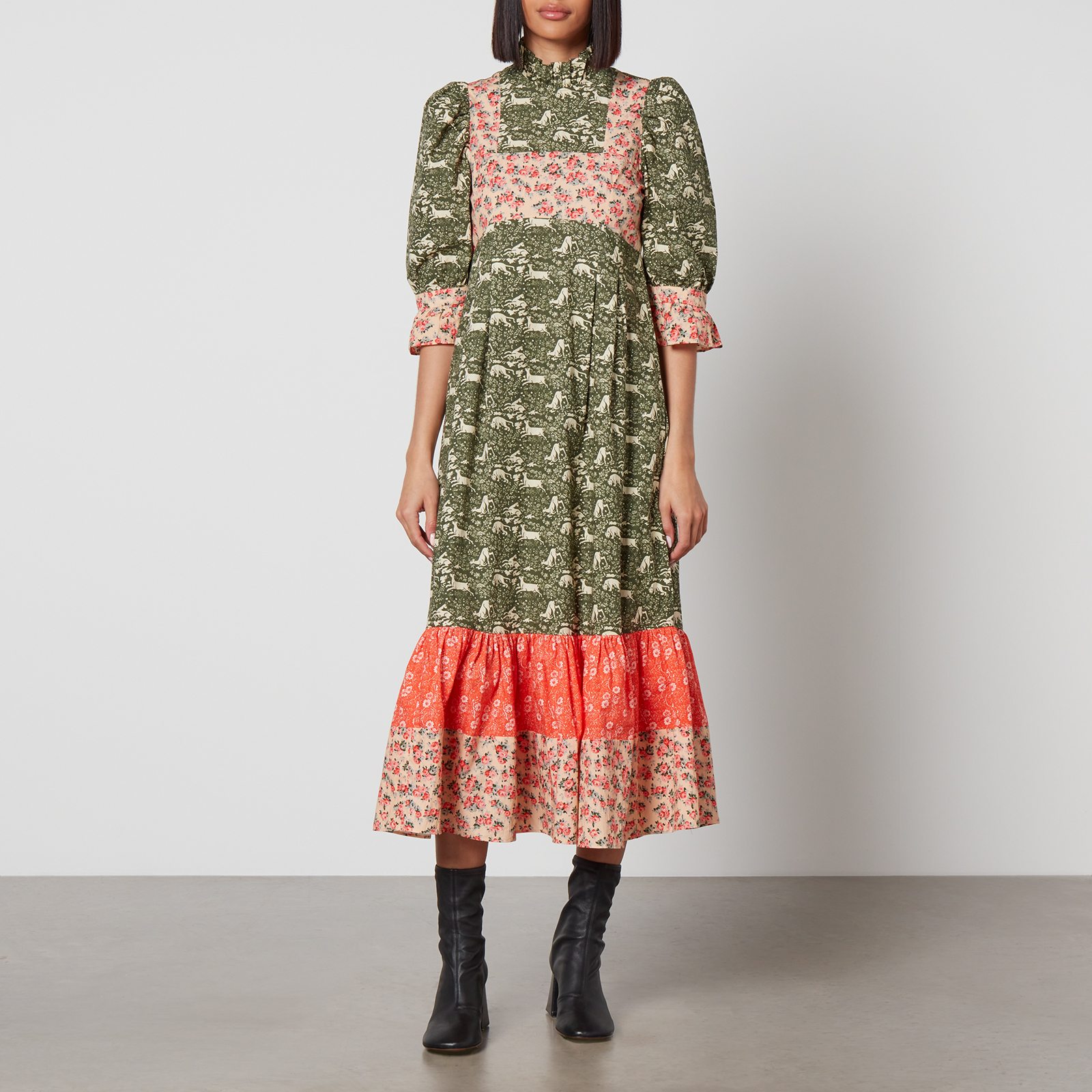 Batsheva X Laura Ashley Ruthin Printed Cotton Midi Dress Coggles
