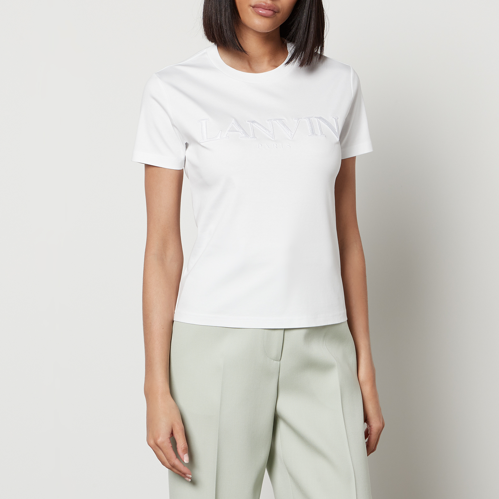 Lanvin Logo-Embroidered Cotton-Jersey T-Shirt | Coggles