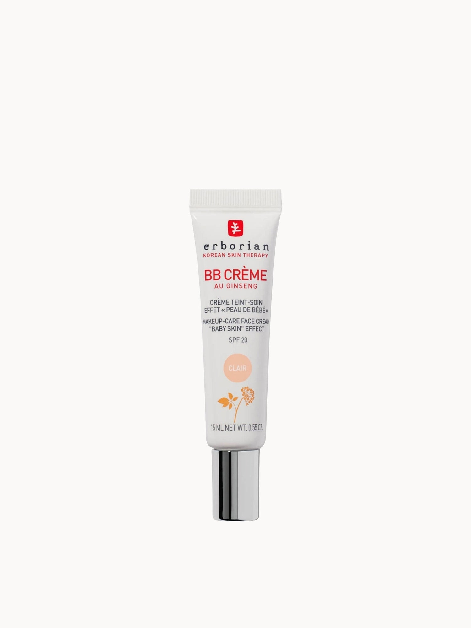 Erborian BB Crème con Ginseng — Formato viaje 15ml – Crema facial con color, tamaño viaje 15ml