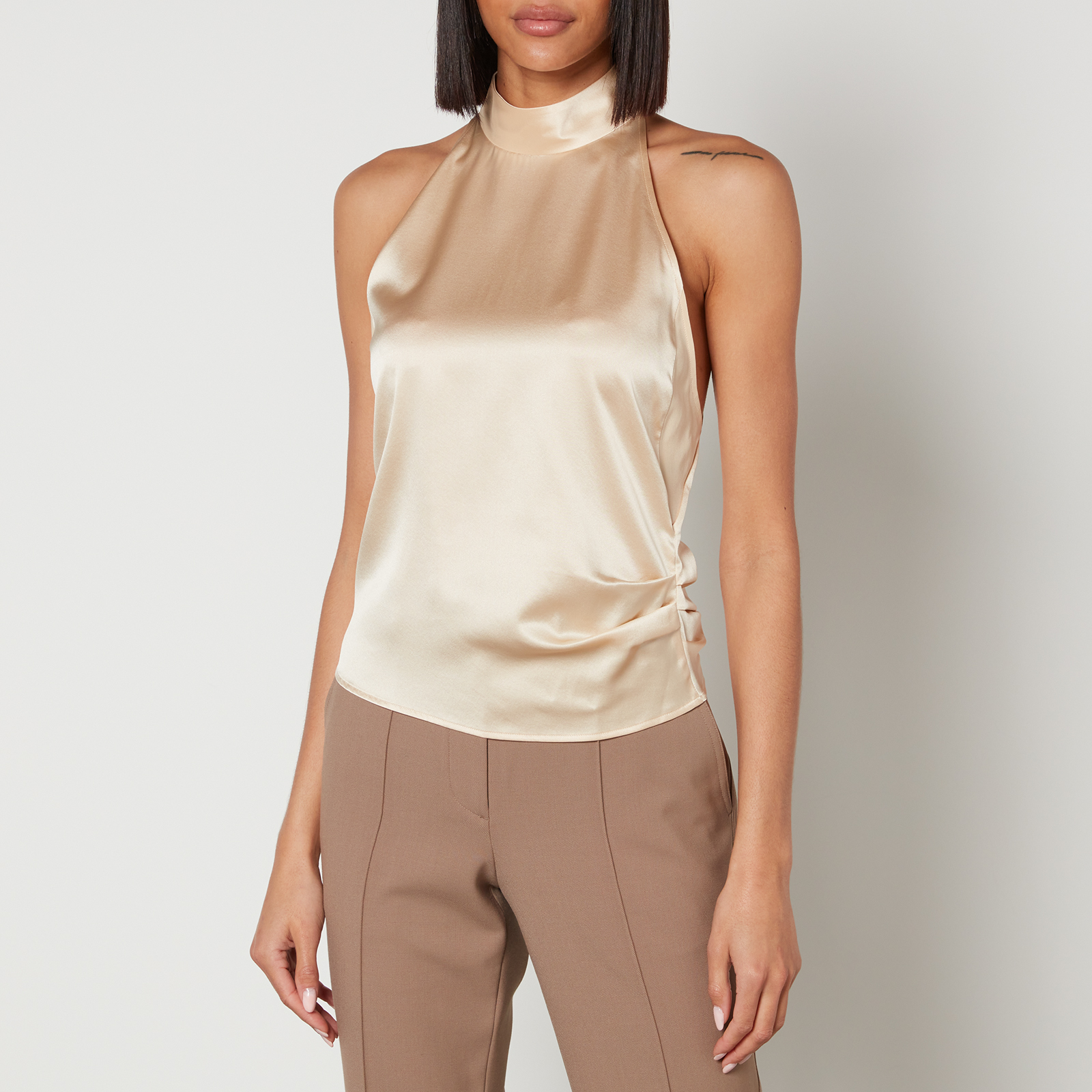 Helmut Lang Stretch-Silk Satin Halter Top - XS | Coggles Helmut Lang Stretch-Silk Satin Halter Top - XS | Coggles
