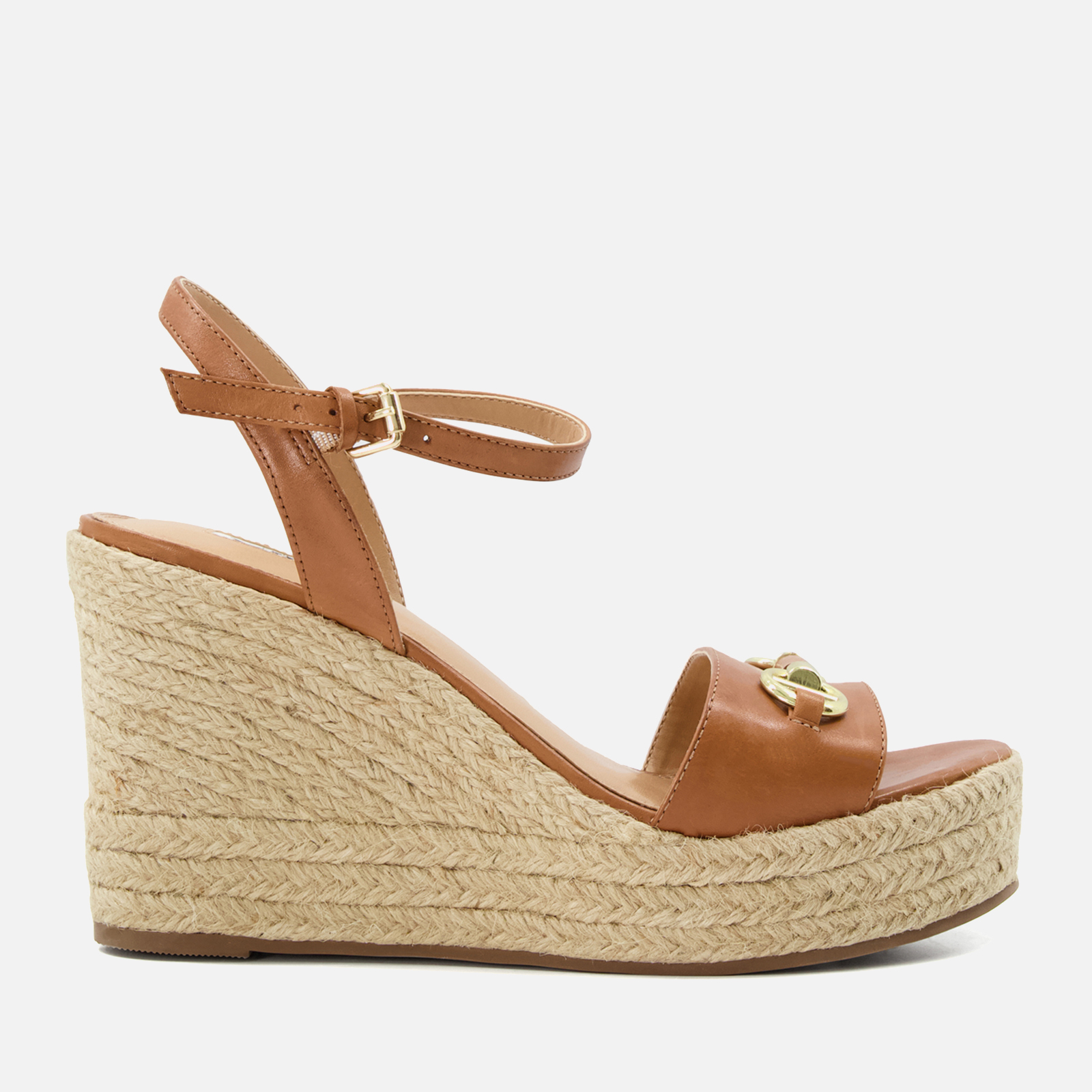 Dune Kai Gold-Toned Leather Wedged Sandals | Allsole