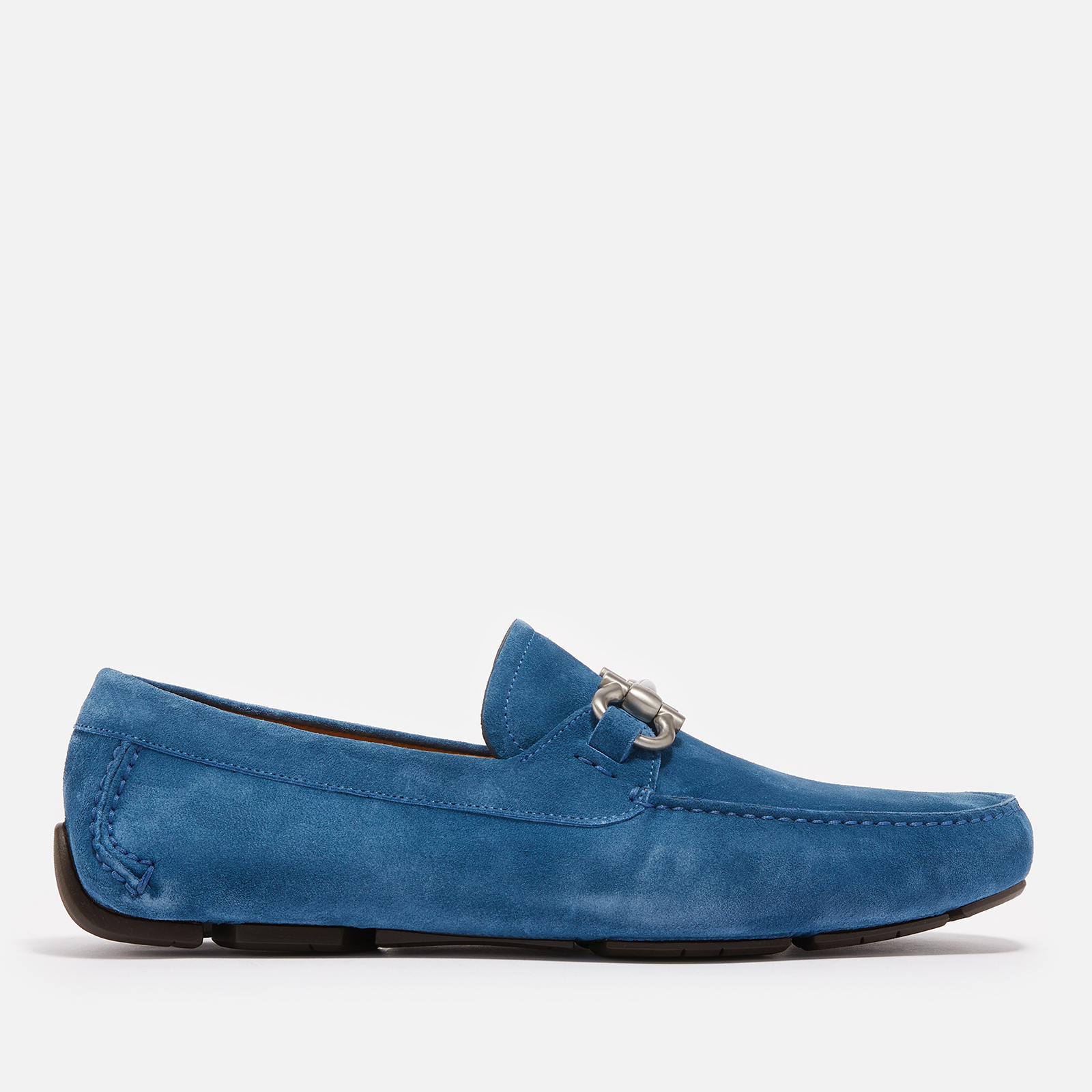 NEW Salvatore Ferragamo Mens Parigi Eco Blue Suede Drivers Loafers 9.5 E