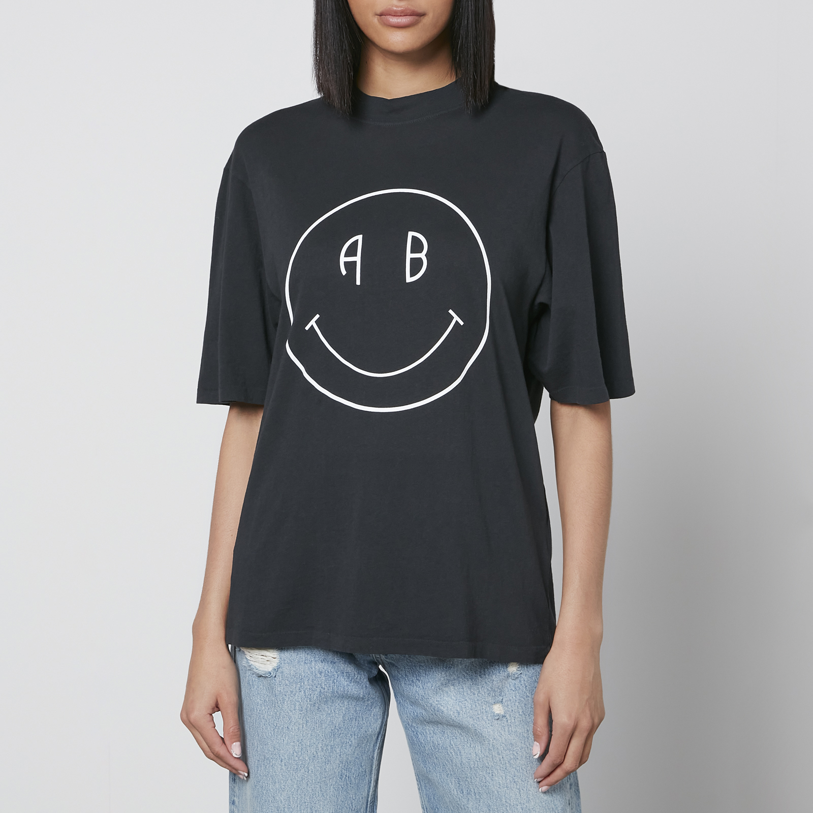 Anine Bing Avi Smiley Organic Cotton Jersey T Shirt Coggles