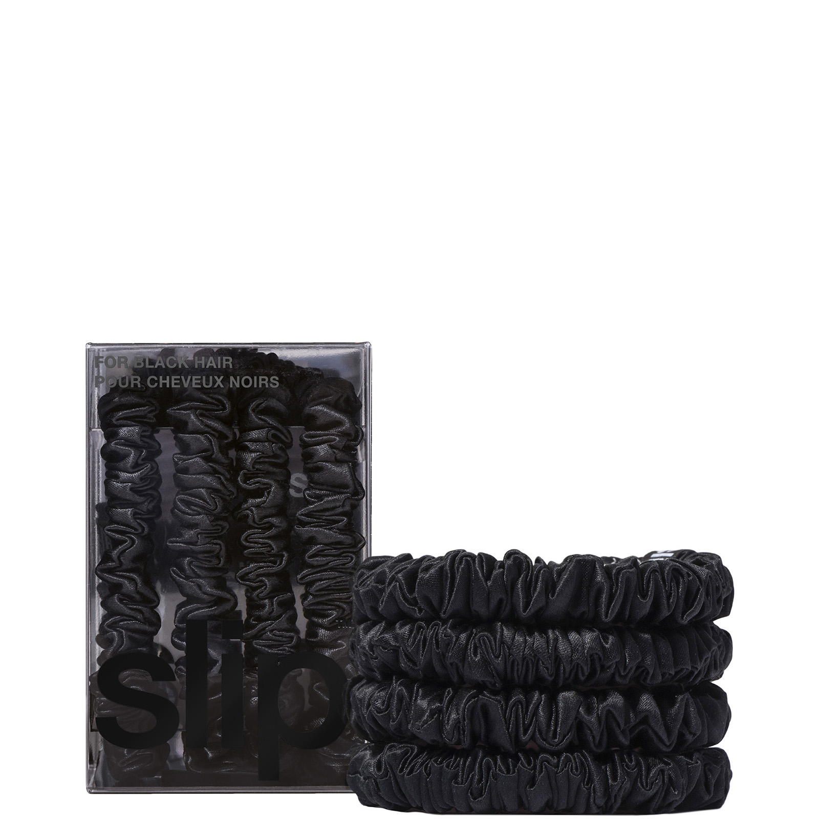 cult Slip Pure Silk Skinny Scrunchies - Black