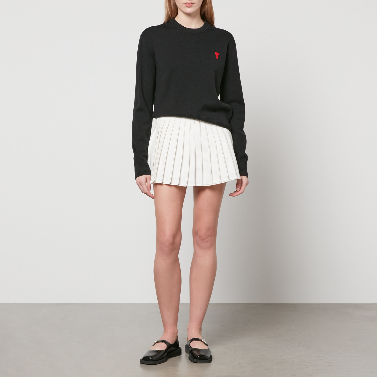 スカート AMI Women Mini Skirts AMI Pleated Cotton-Twill Wrap Mini Skirt - W25 | Coggles
