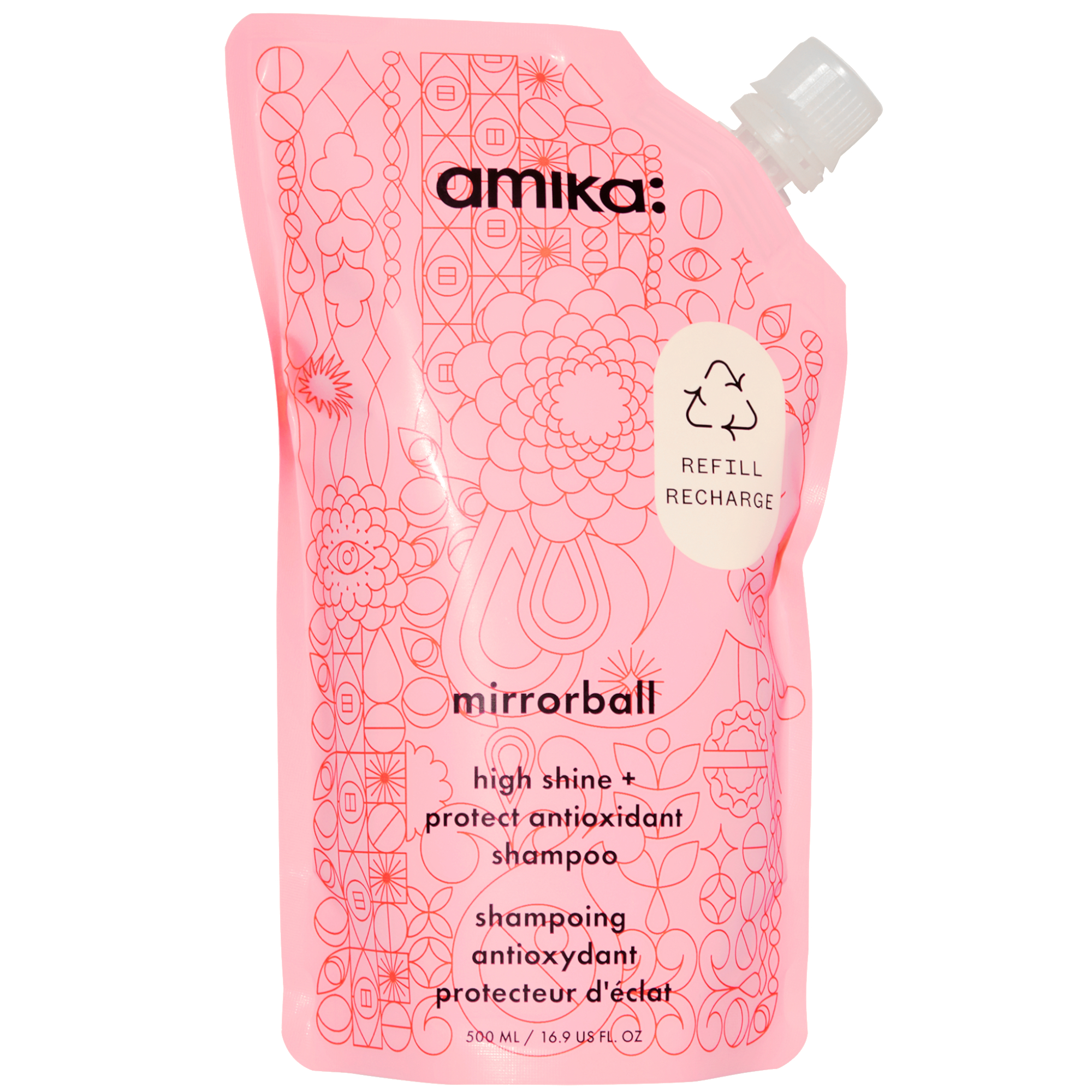cult amika Mirrorball High Shine + Protect Antioxidant Shampoo 500ml