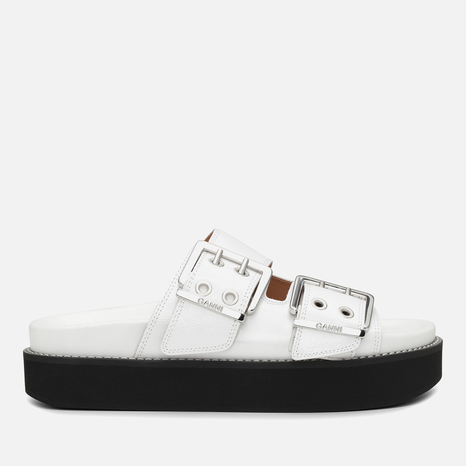 Ganni Women's Buckled Leather Sandals - UK 3 | Coggles