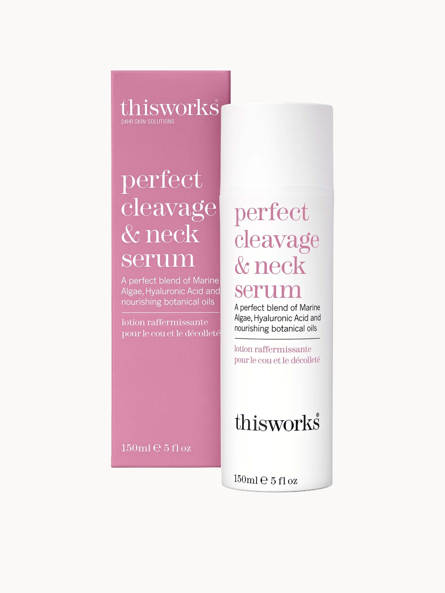 this works: This Works Perfect Cleavage and Neck Serum 150ml