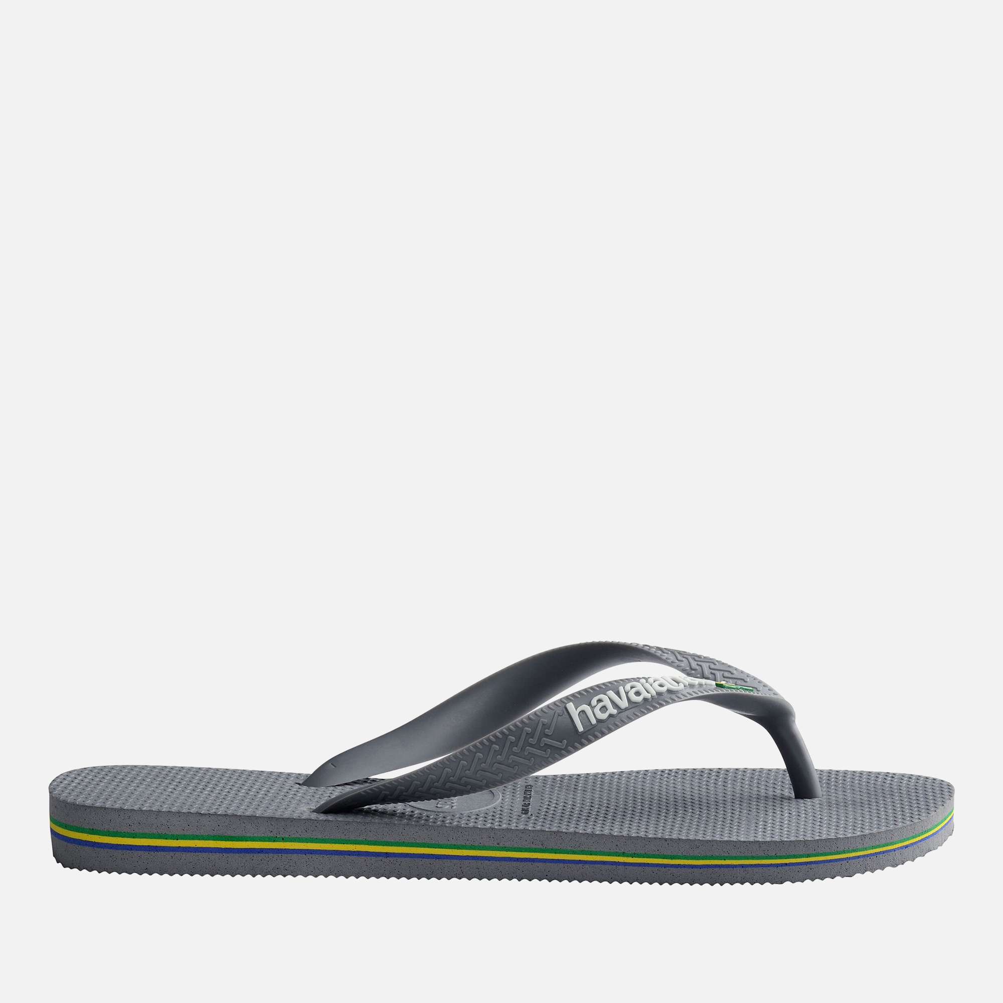 シューズ・サンダルその他 BRASIL Rubber Flip-Flops 4000032-2090 Havaianas Men's Brasil Logo-Embossed Rubber Flip Flops - UK