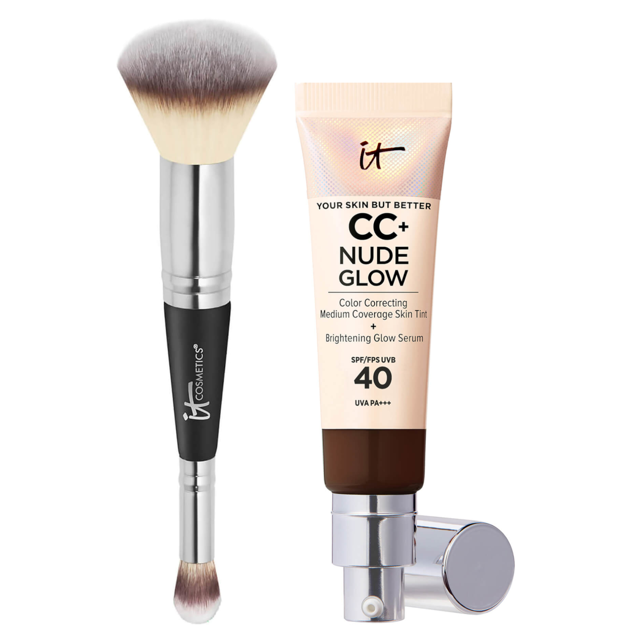 cult IT Cosmetics CC+ Nude Glow and #7 Foundation Brush 32ml (Various Shades)