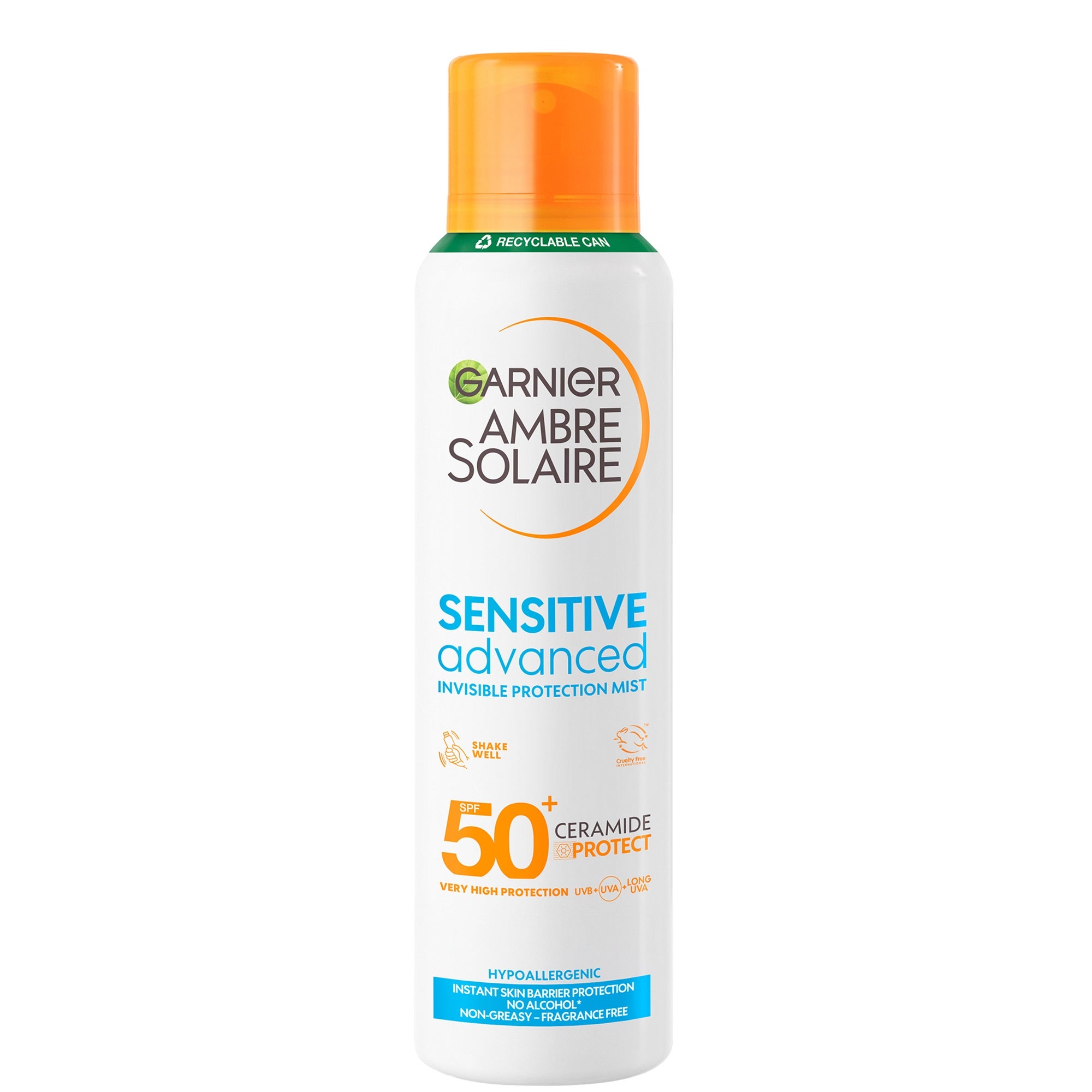 Garnier Ambre Solaire SPF 50+ Sensitive Advanced Dry Mist Sun Spray 150ml