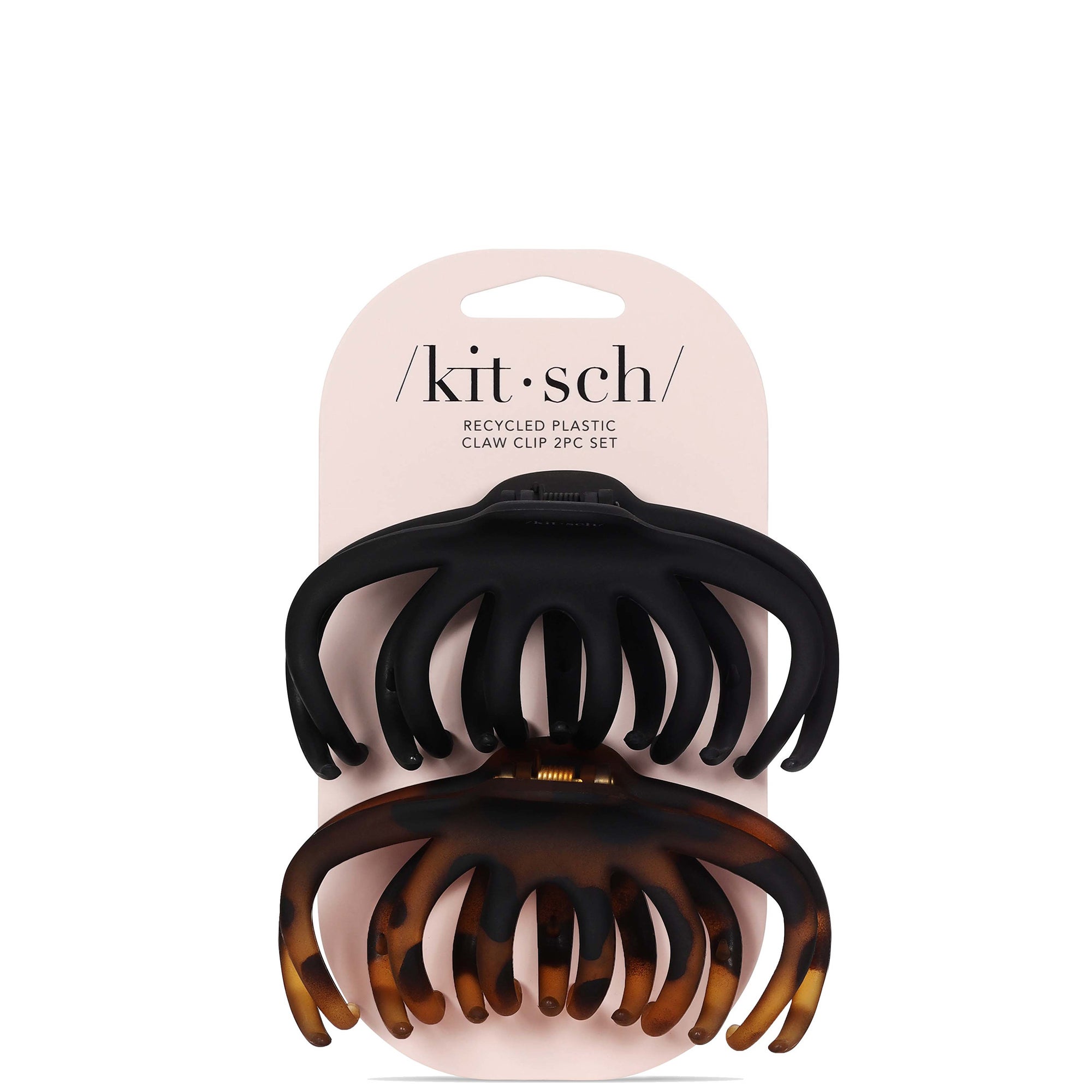 Kitsch Recycled Plastic Octopus Claw Clips - Black and Tort (Pack of 2 ...