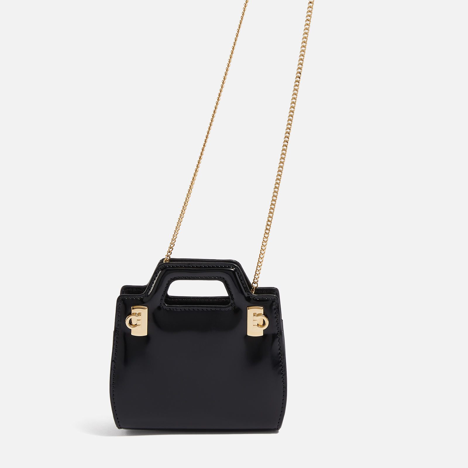 Ferragamo Wanda Micro Patent-Leather Tote Bag | Coggles