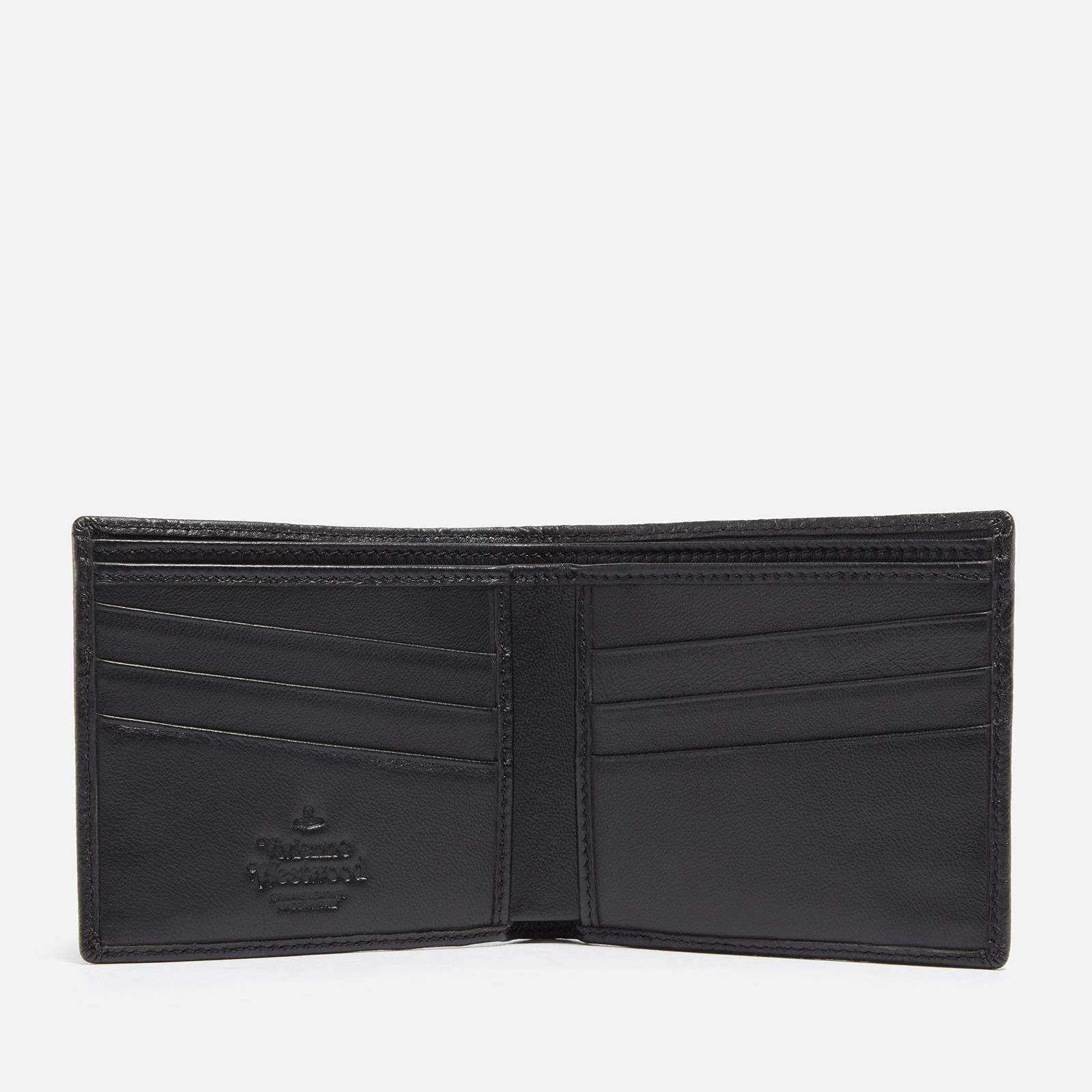 【VIVIENNE WESTWOOD】(W) ORB Flatlogo Bifold Wallet Black Vivienne Westwood Vivienne Westwood Orb Plaque Bifold Wallet