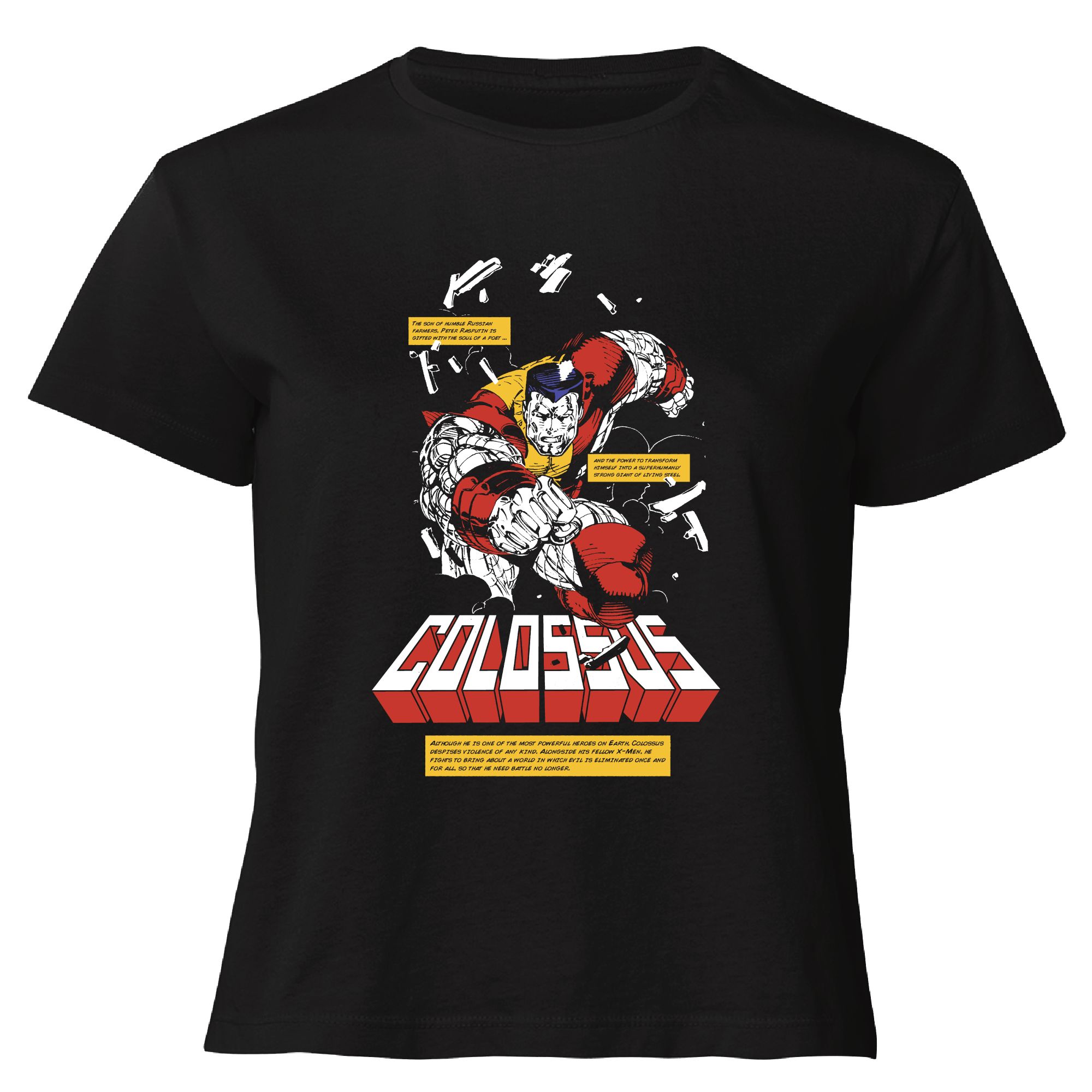 X-Men Colossus Bio Women's Cropped T-Shirt - Black - XS | Zavvi UK