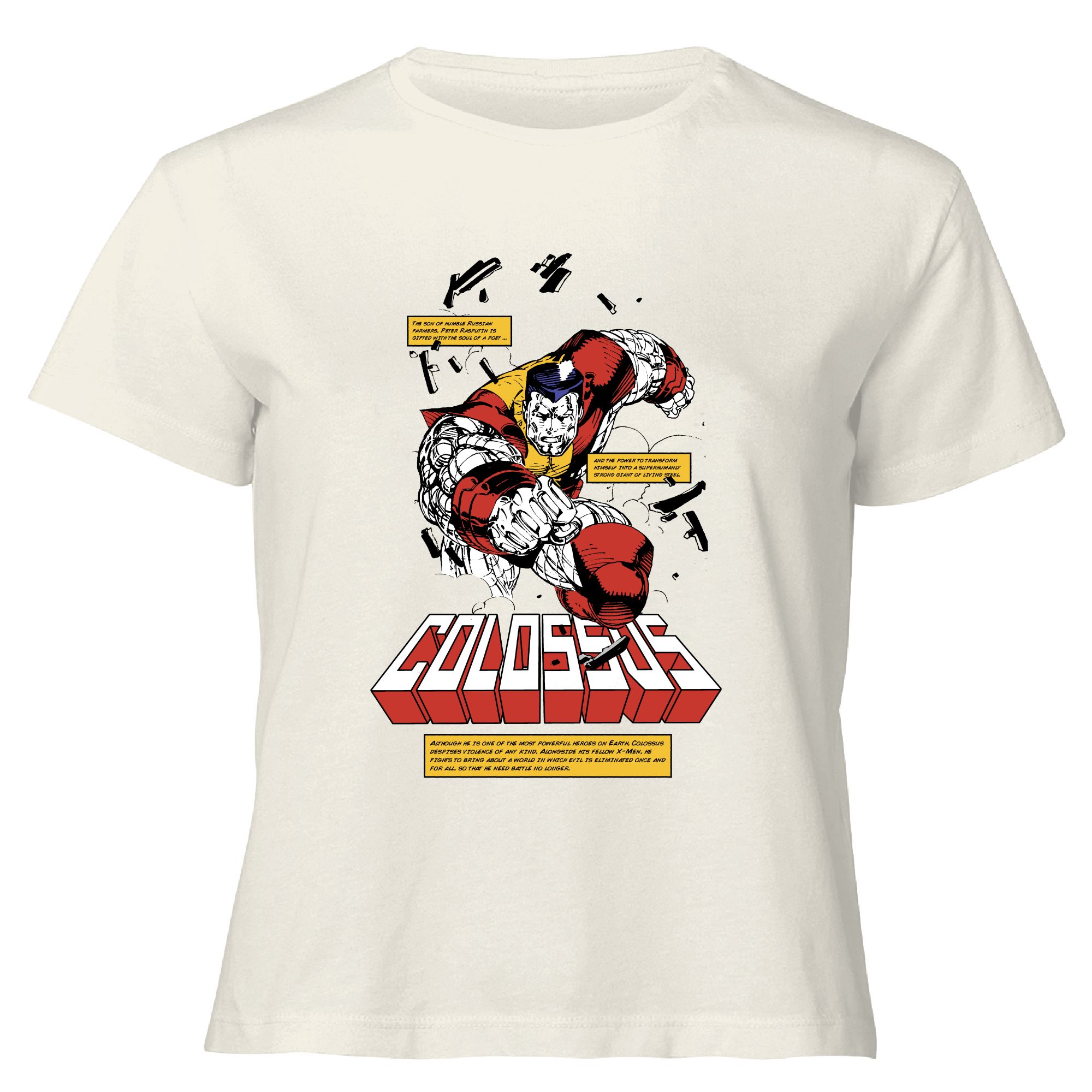 X-Men Colossus Bio Women's Cropped T-Shirt - Cream - XS | Zavvi UK