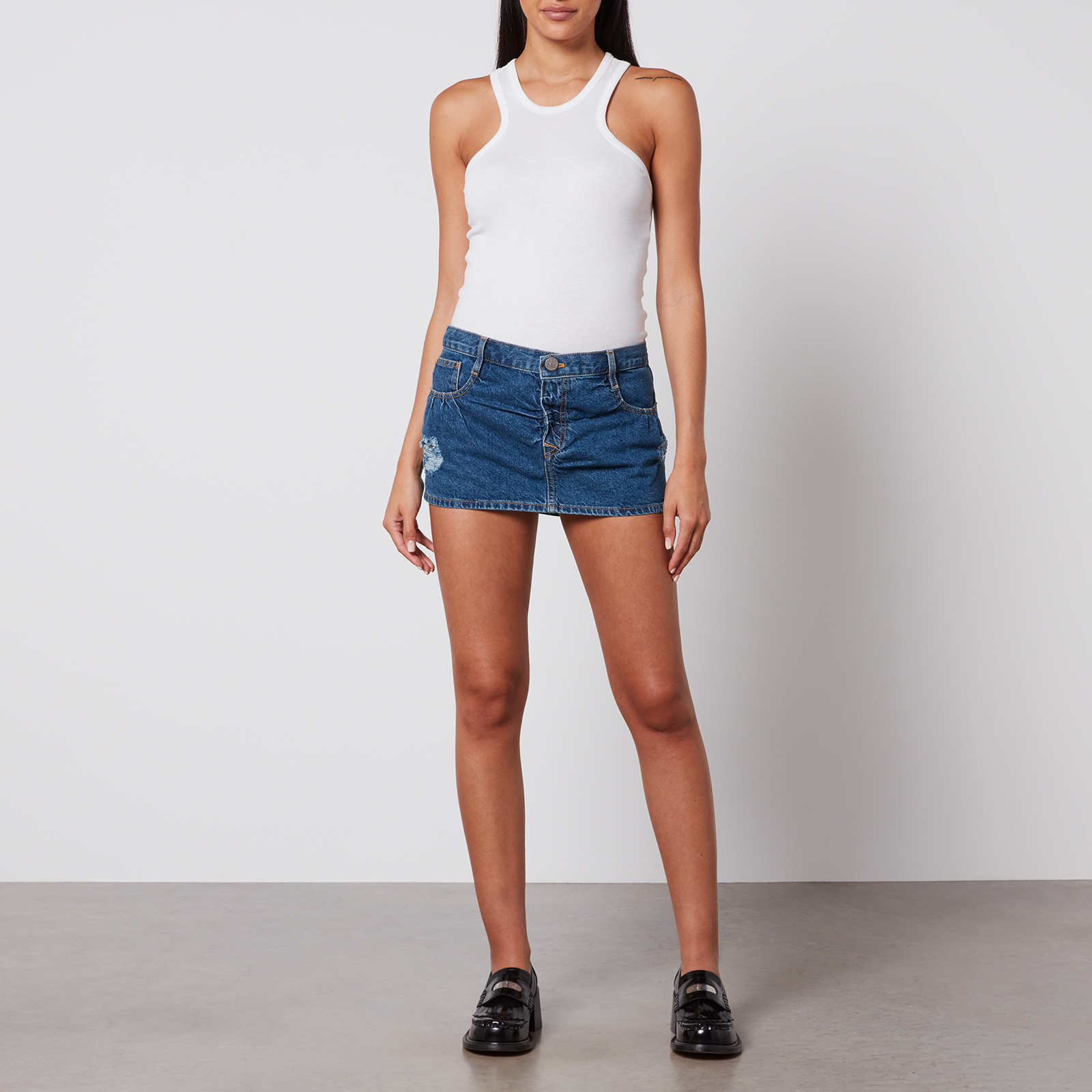 【Vivienne Westwood】Crewe Foam Orb ロゴ ミニ デニムスカート Vivienne Westwood Crewe Foam Denim Mini Skirt - W29 | Coggles