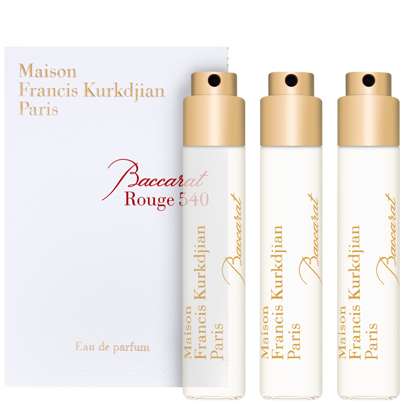 Maison Francis Kurkdjian: Maison Francis Kurkdjian Baccarat Rouge 540 Eau de Parfum Spray Refills for Globe Trotter 3 x 11ml