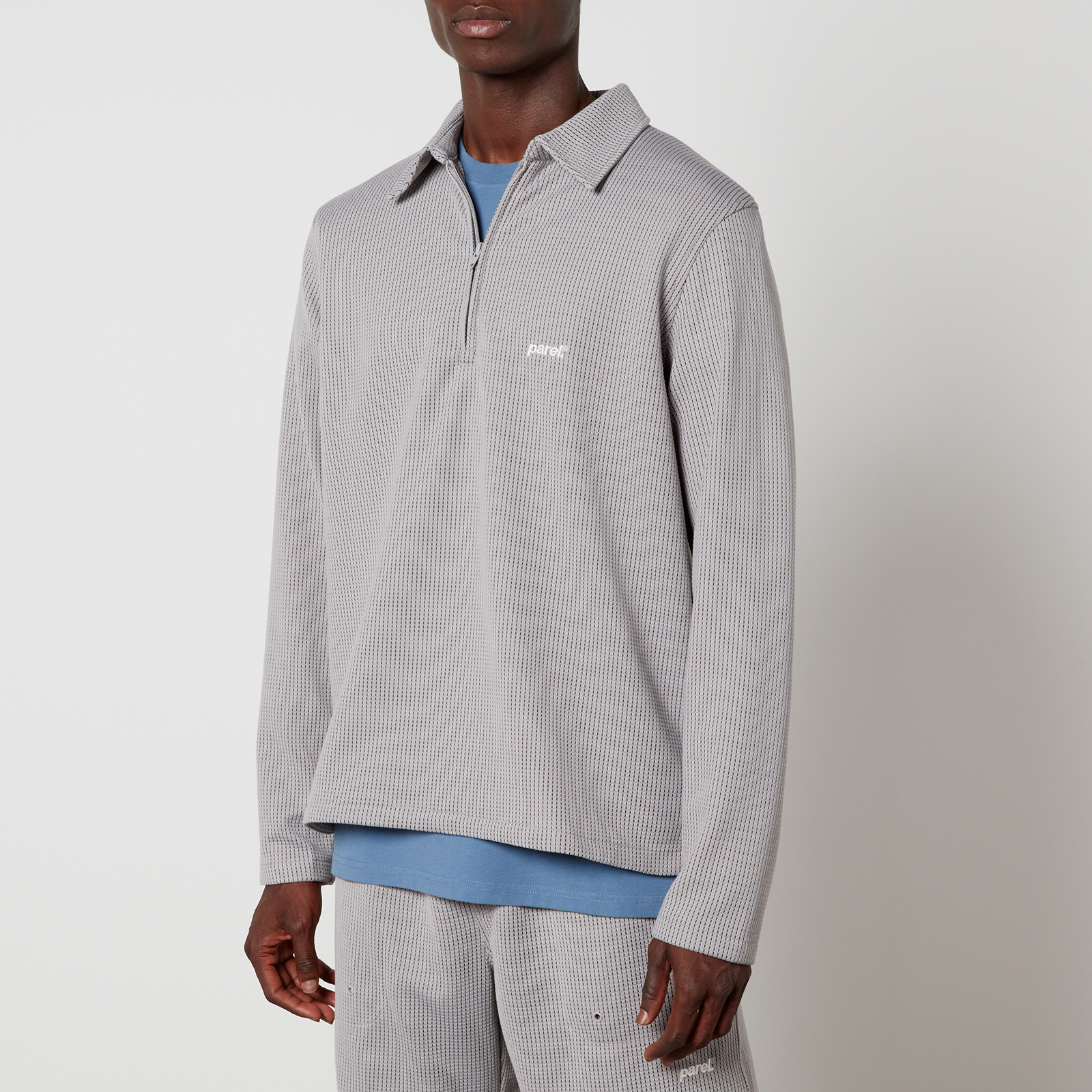 Parel Prespa Waffle-Knit Jersey Half-Zip Top - S | Coggles Parel Prespa Waffle-Knit Jersey Half-Zip Top - S | Coggles
