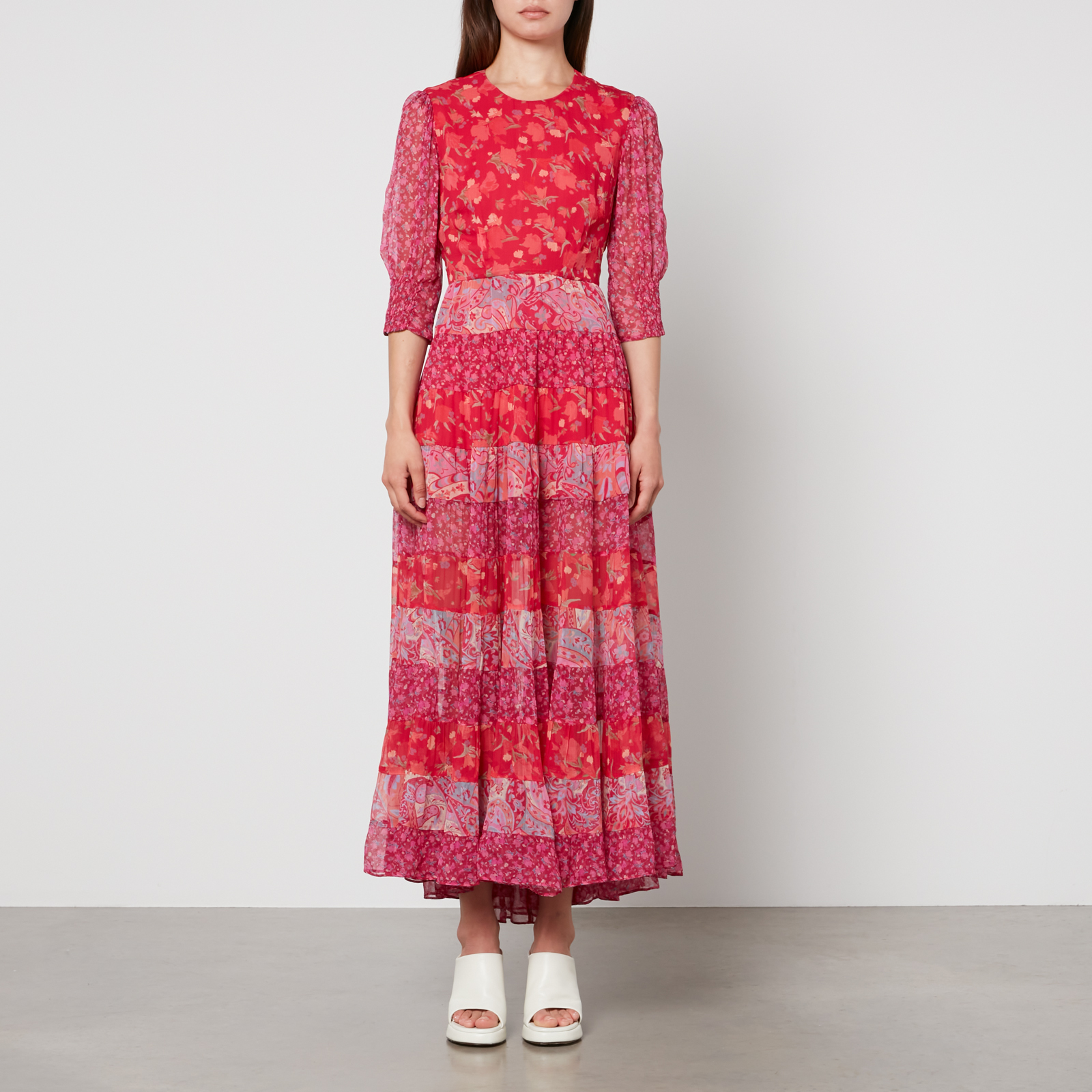 RIXO Kristen Printed Crepe Midi Dress - XS/UK 8 | Coggles