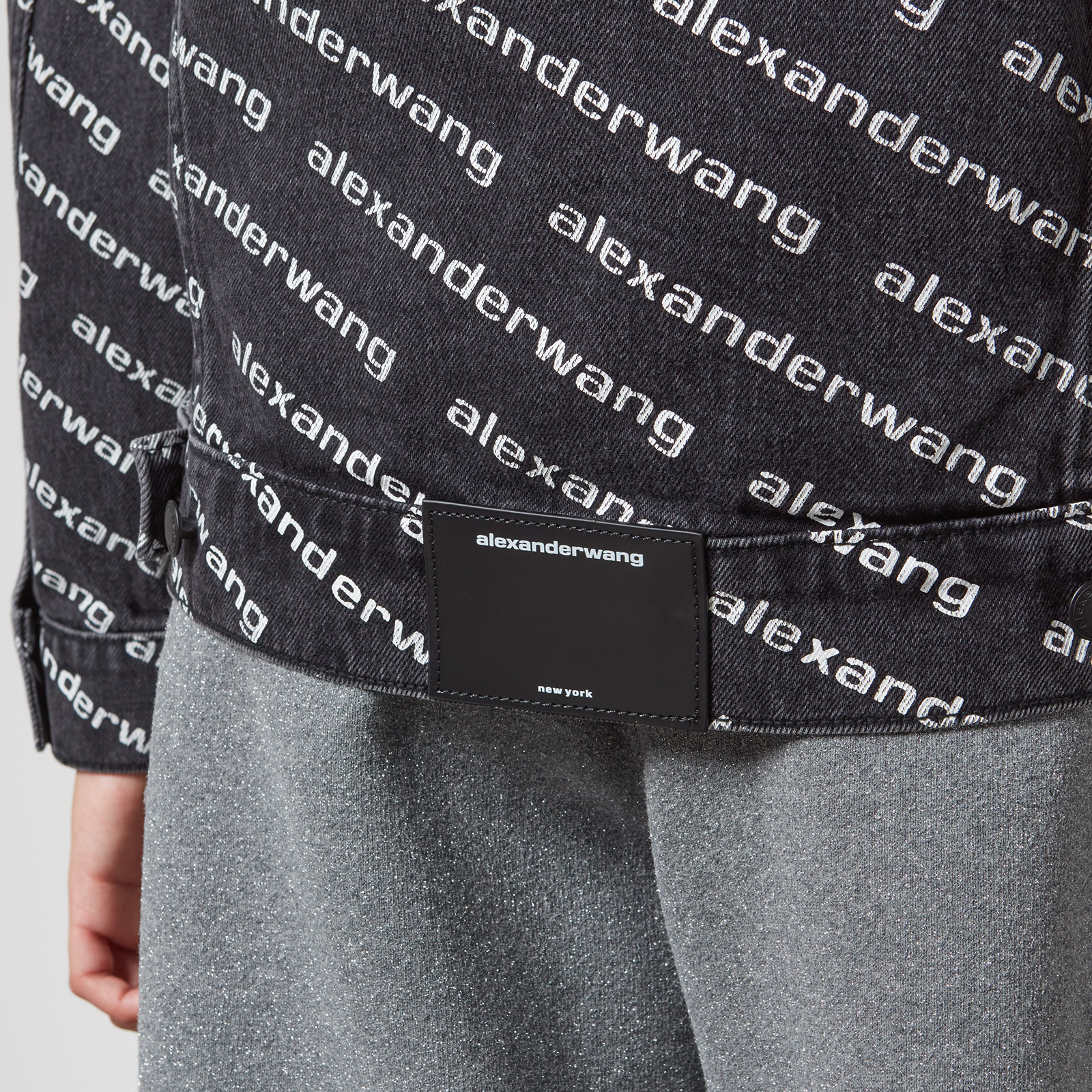 Alexander Wang Falling Back Logo-Print Denim Jacket - XS