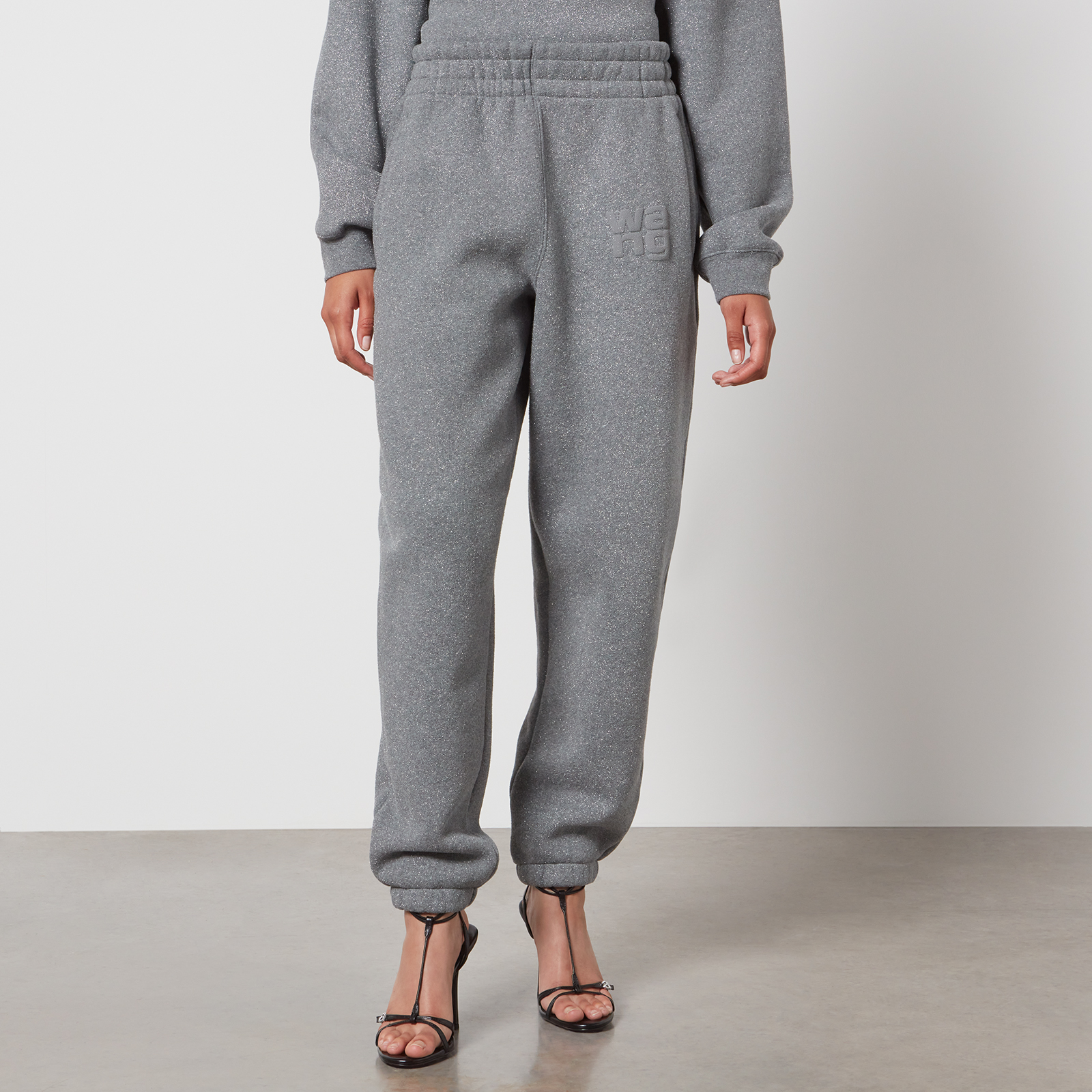 Shop ALEXANDER WANG Light Grey Essential Sweatpants