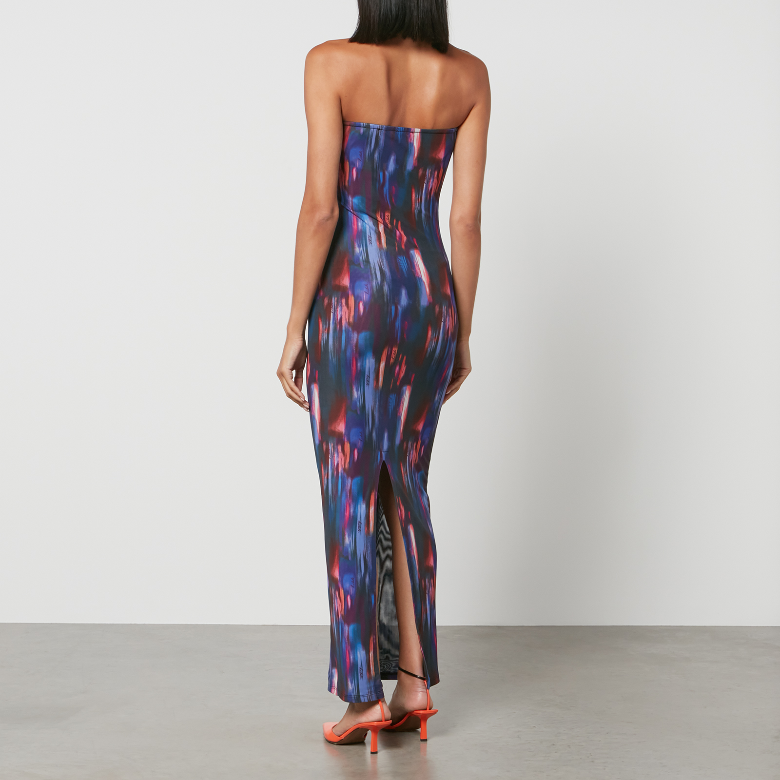 ROTATE Birger Christensen Printed Mesh Maxi Tube Dress - UK ROTATE Birger Christensen Printed Mesh Maxi Tube Dress - UK