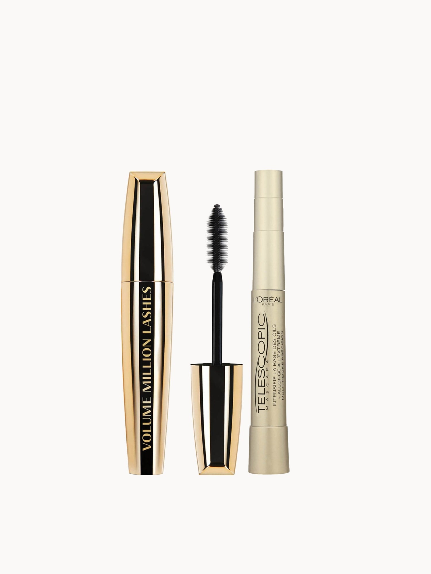 L'Oréal Paris Telescopic Mascara for More Length and Volume and Million Lashes Volume Mascara Bundle