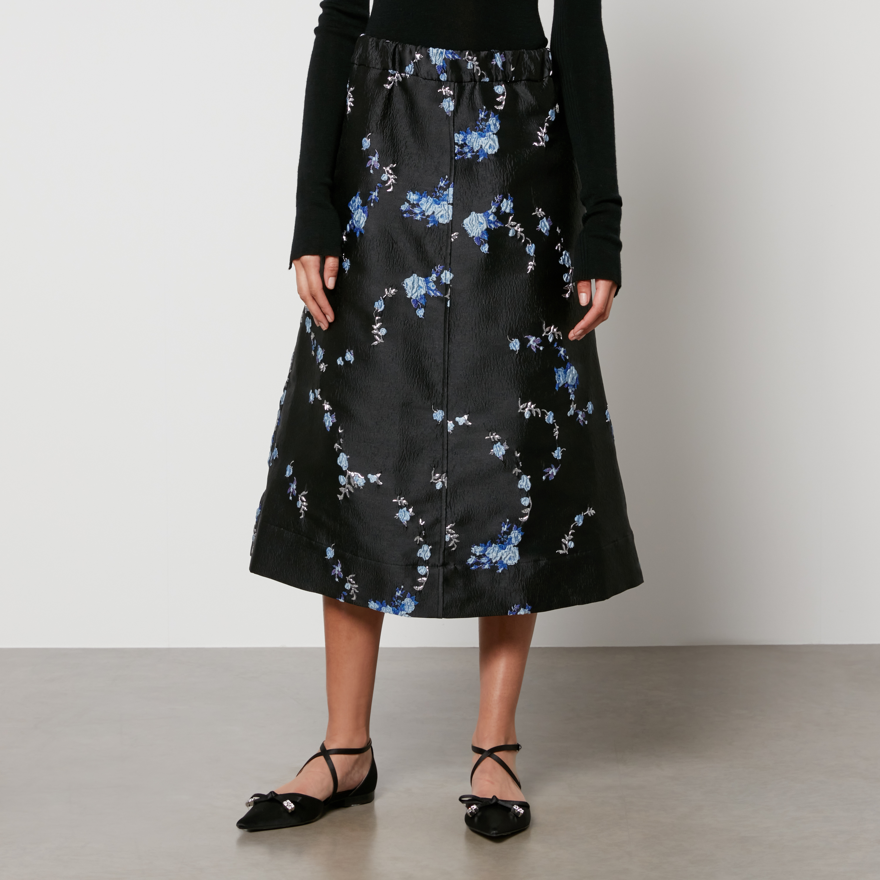 Ganni floral 2025 midi skirt