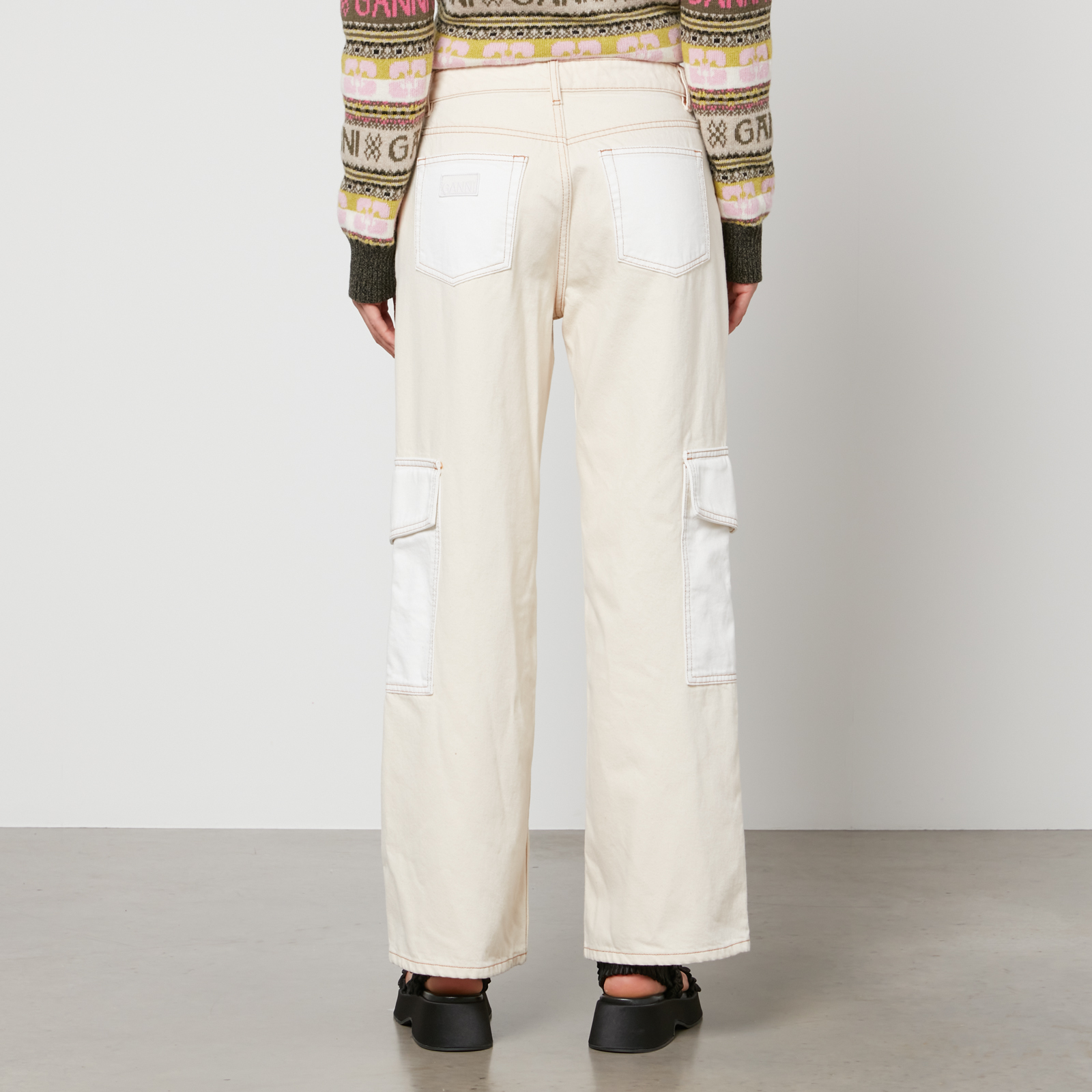 Ganni Angi Organic Denim Wide-Leg Jeans - W26 | Coggles 