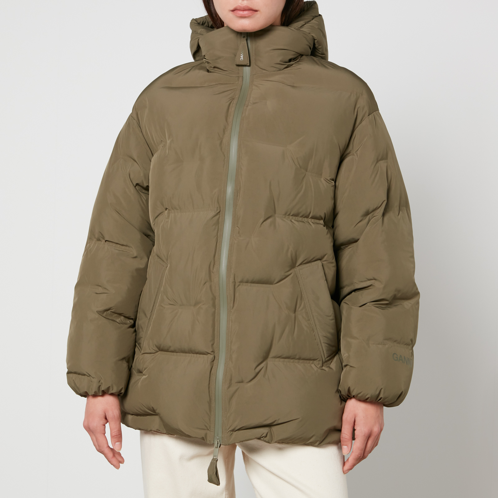 Ganni Quilted Shell Puffer Jacket XXS XS Coggles