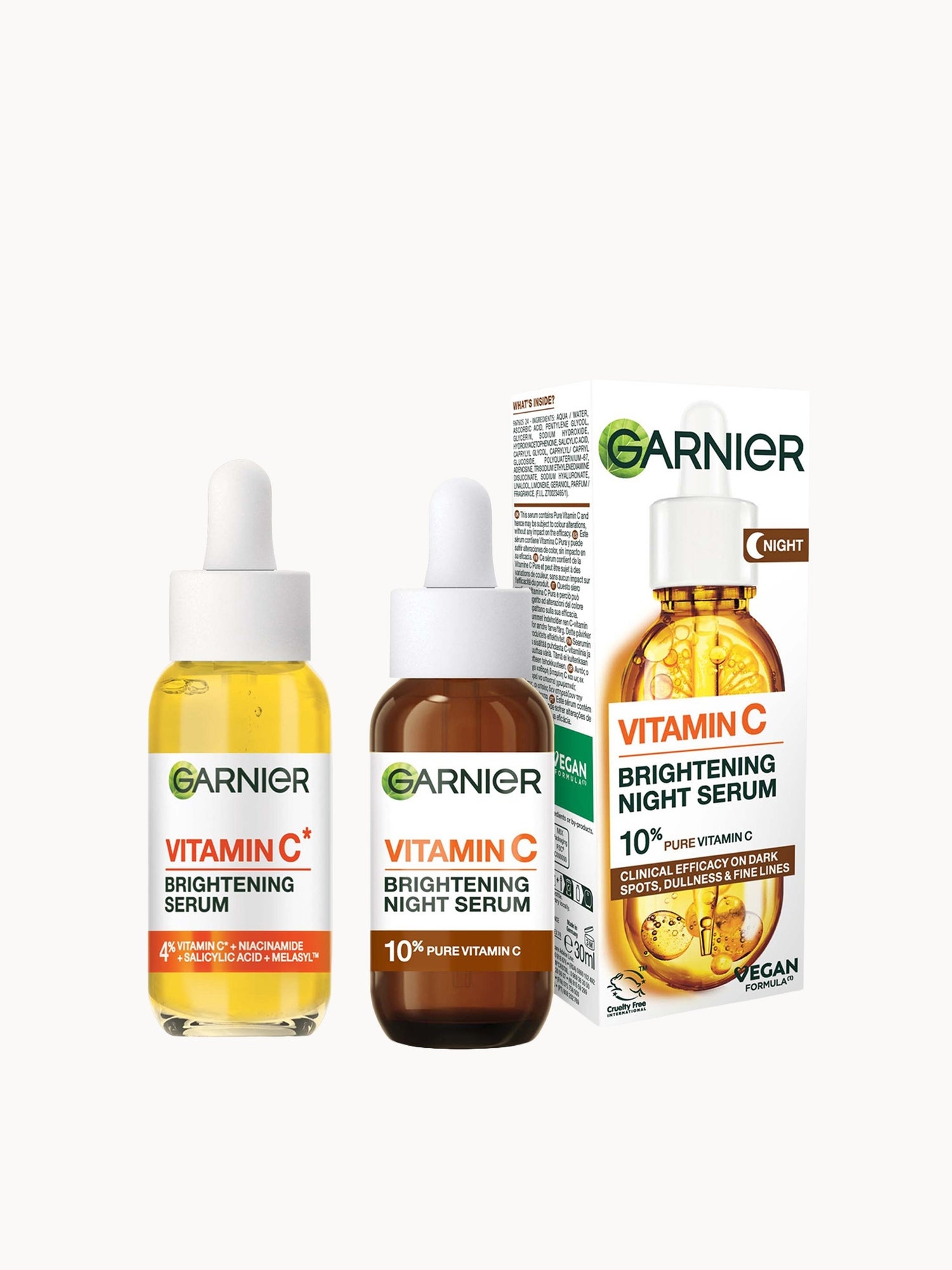 Garnier Vitamin C Day and Night Serum Set for Face, Anti-Dark Spots and Brightening 30ml