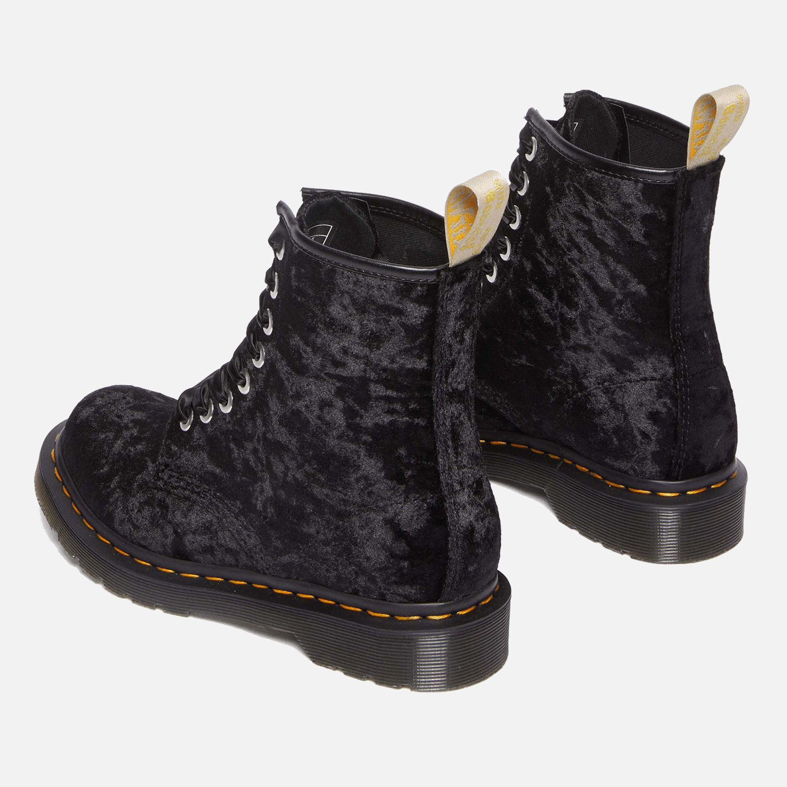 Dr martens 6 eye black velvet sale