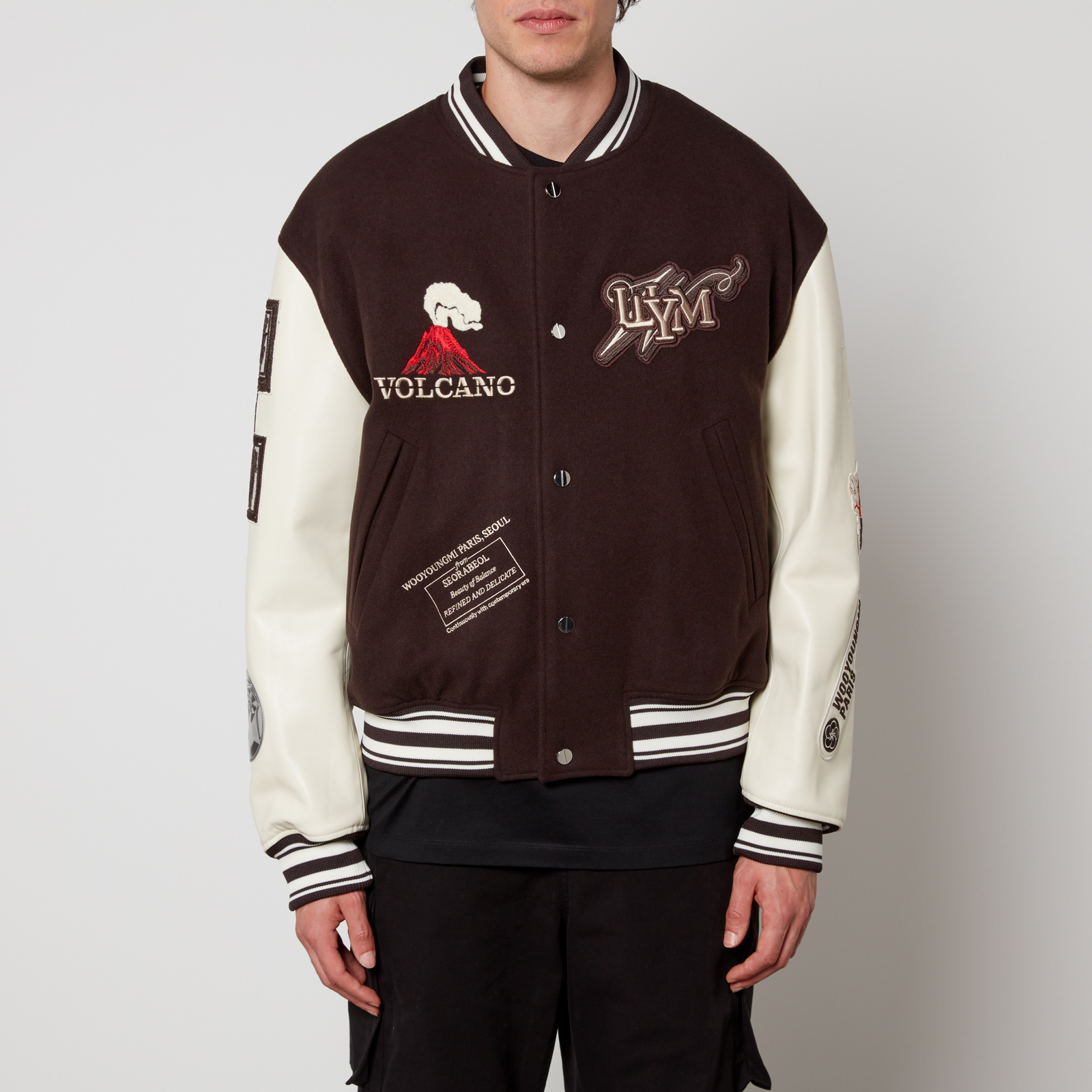 Wooyoungmi Wool and Leather Varsity Jacket | Coggles