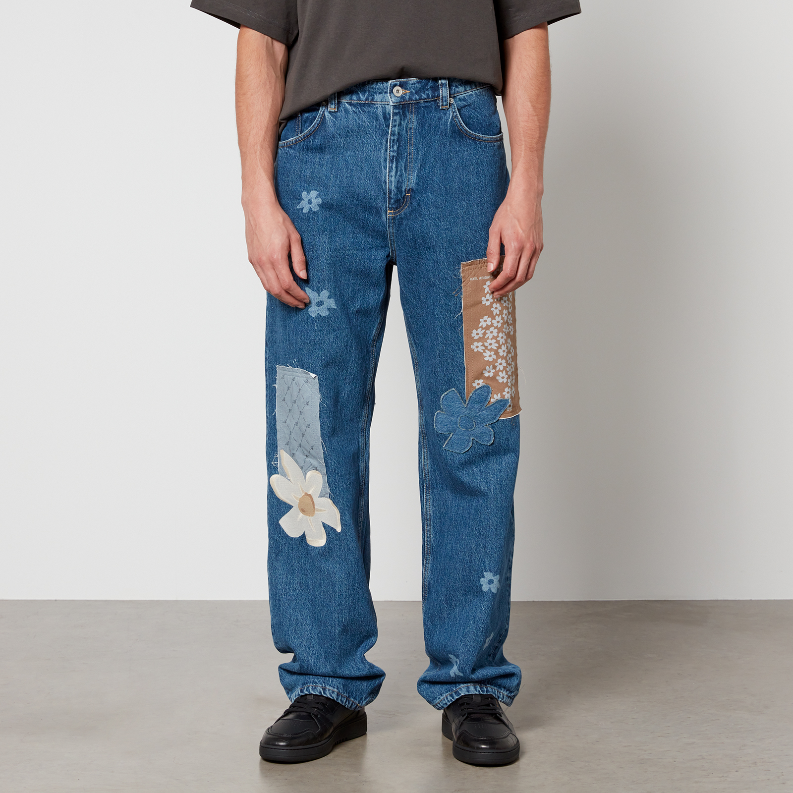 Axel Arigato Zine Patchwork Denim Wide Leg Jeans Coggles