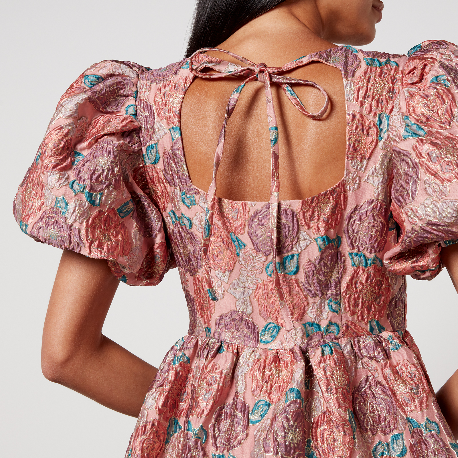 【英国発Sister Jane】Pepper floral-jacquard midi dress Sister Jane Dream Hazelnut Floral-Jacquard Midi Dress