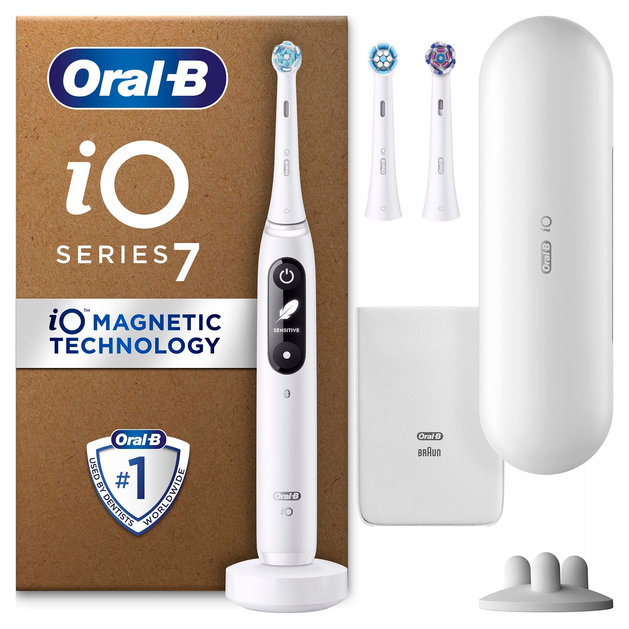 Oral B iO7 Electric Toothbrush White Alabaster with 2ct