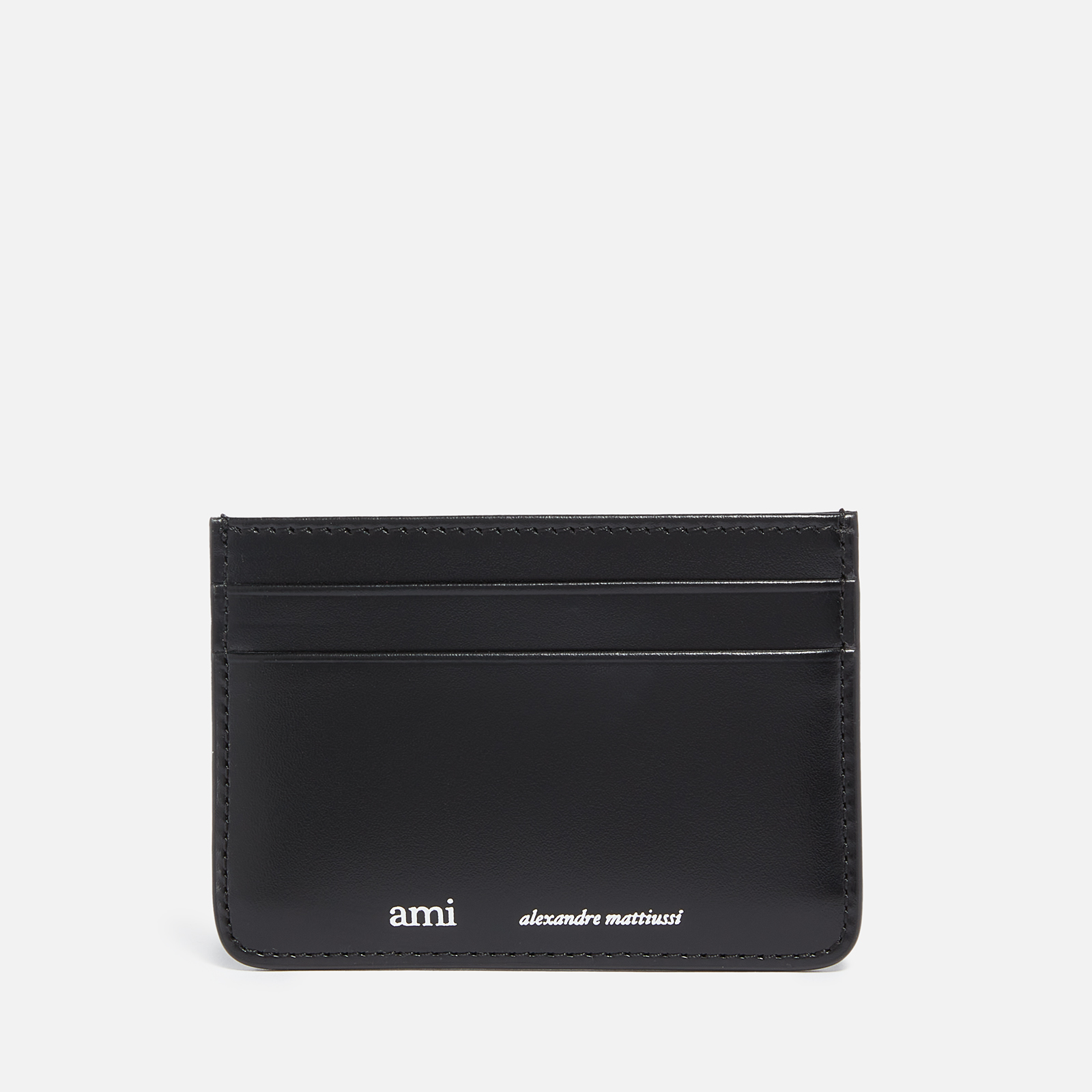 AMI Logo-Print Leather Cardholder | Coggles