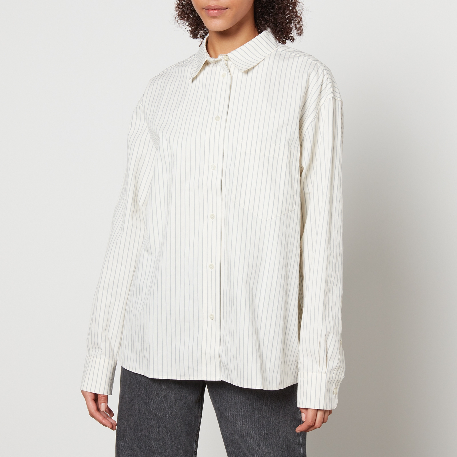 Tシャツ・カットソー ANINE BING SS25 BRAXTON SHIRT (A0710842MTL41 WHITE BORD) ANINE BING SS25 BRAXTON SHIRT (A0710842MTL41 WHITE BORD
