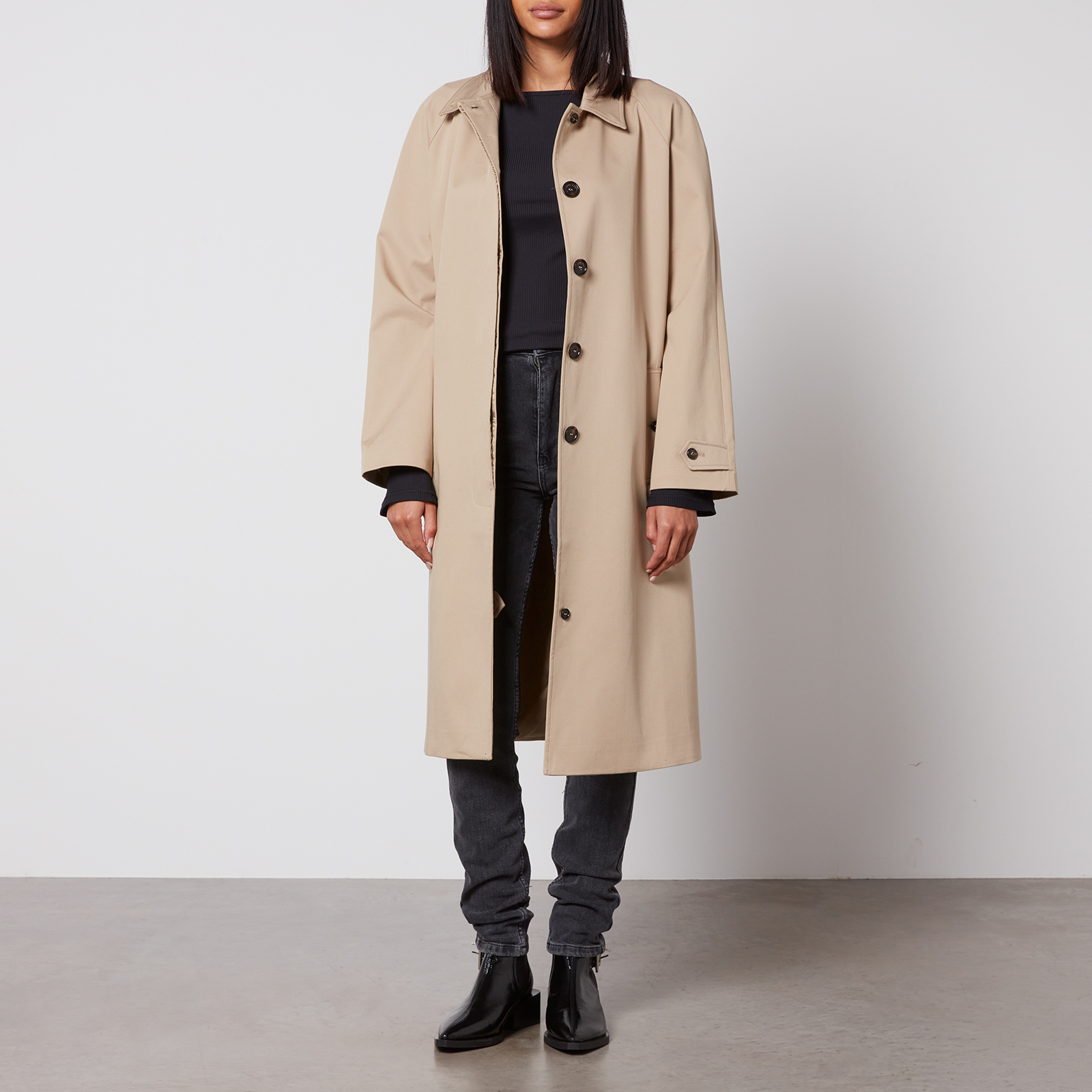 Anine Bing Randy Cotton Blend Gaberdine Trench Coat Coggles