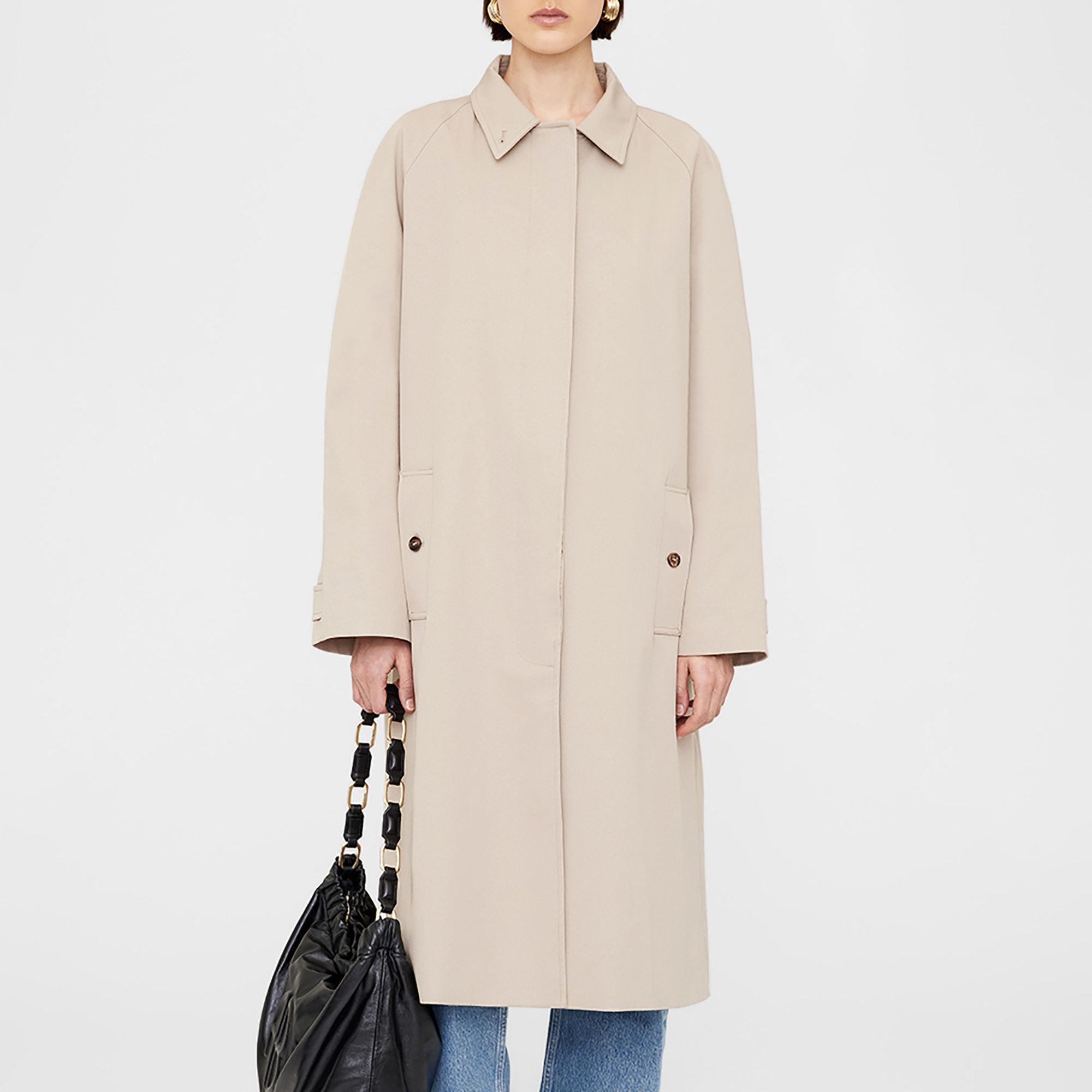 【関税込み】ANINE BING ベージュ Kline トラウザーズ ANINE BING Kline Trouser - Sand