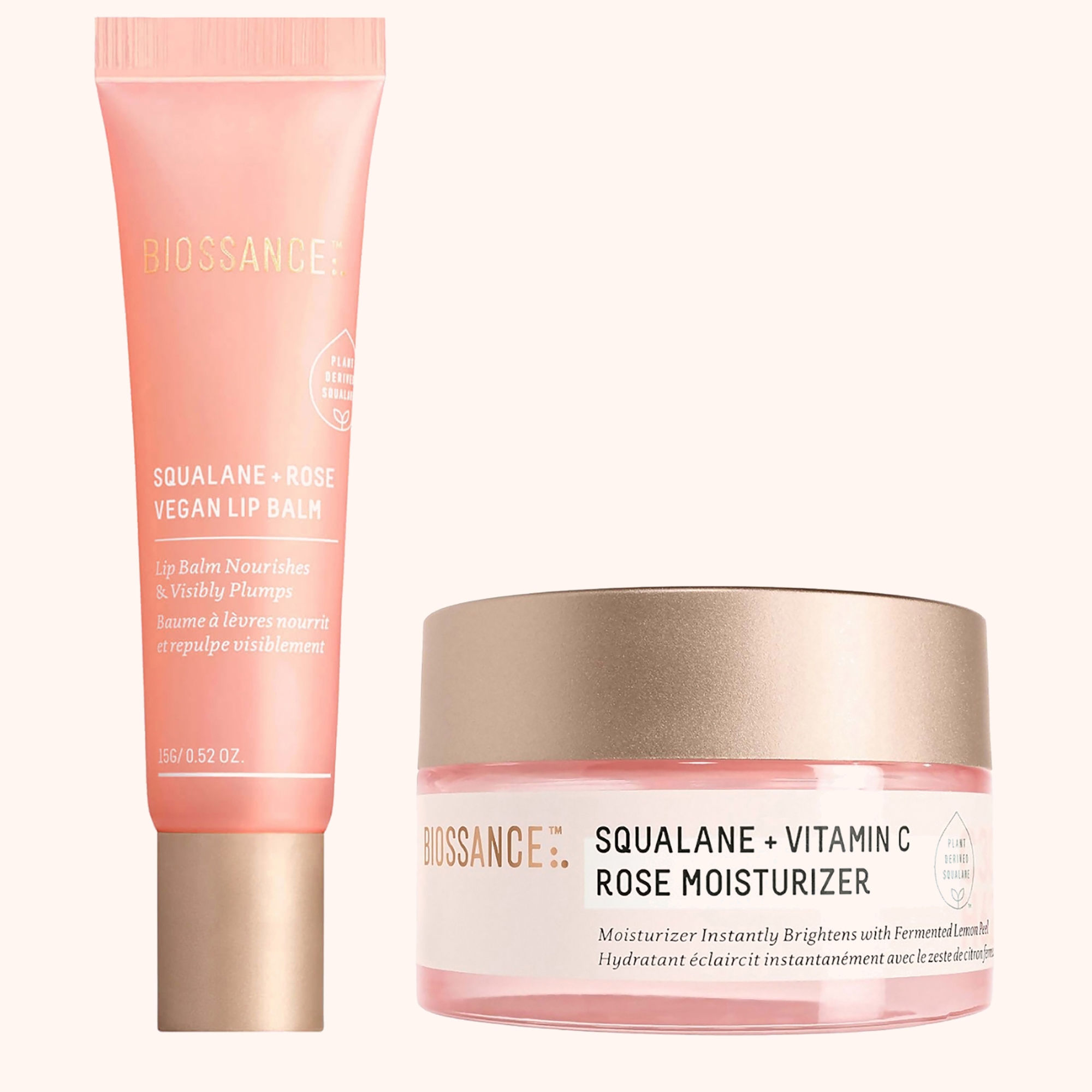 Biossance Squalane + Omega Repair / good Rose Lip Balm / Serum Minis