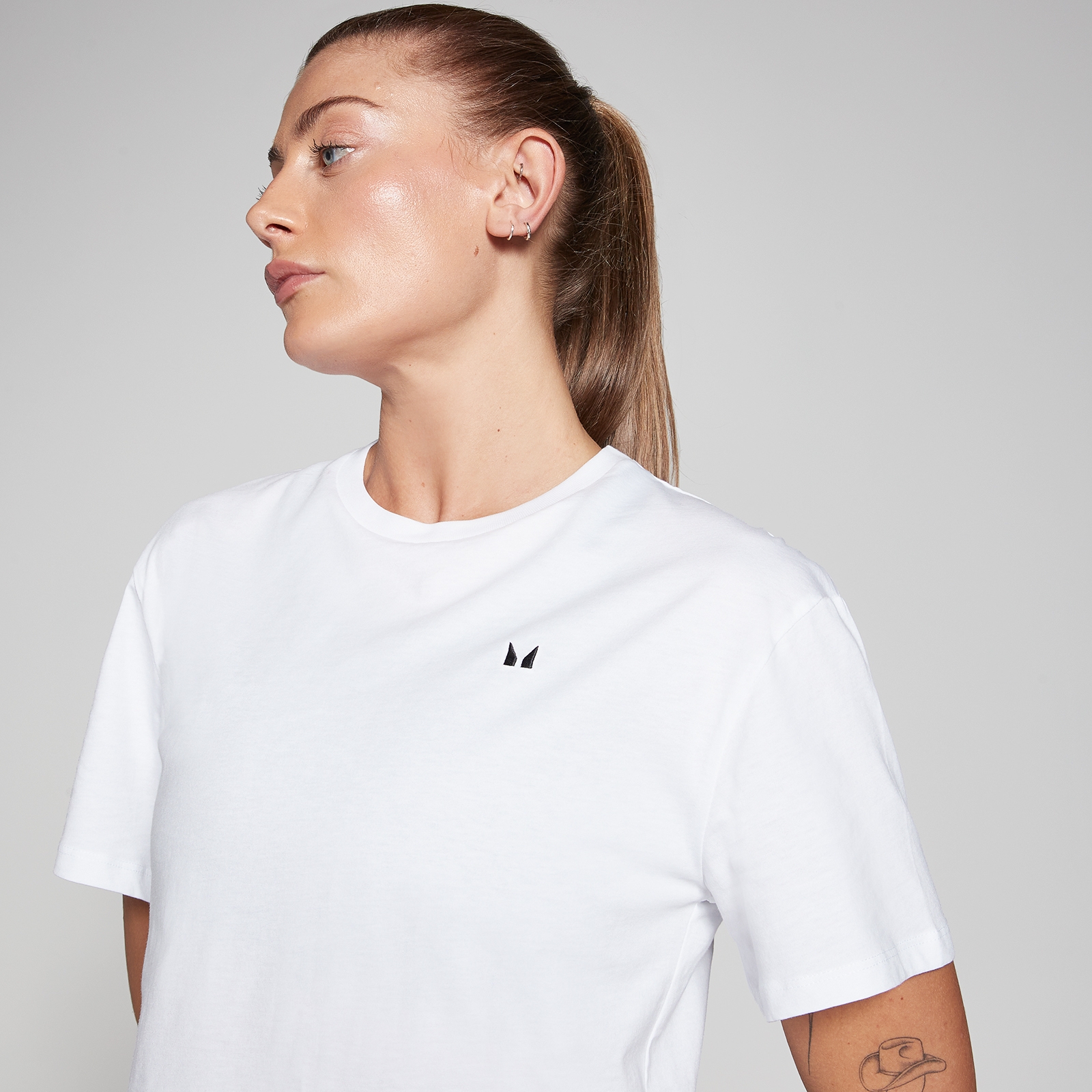 MP Women's Basics Boxy Short Sleeve Crop T-Shirt - White