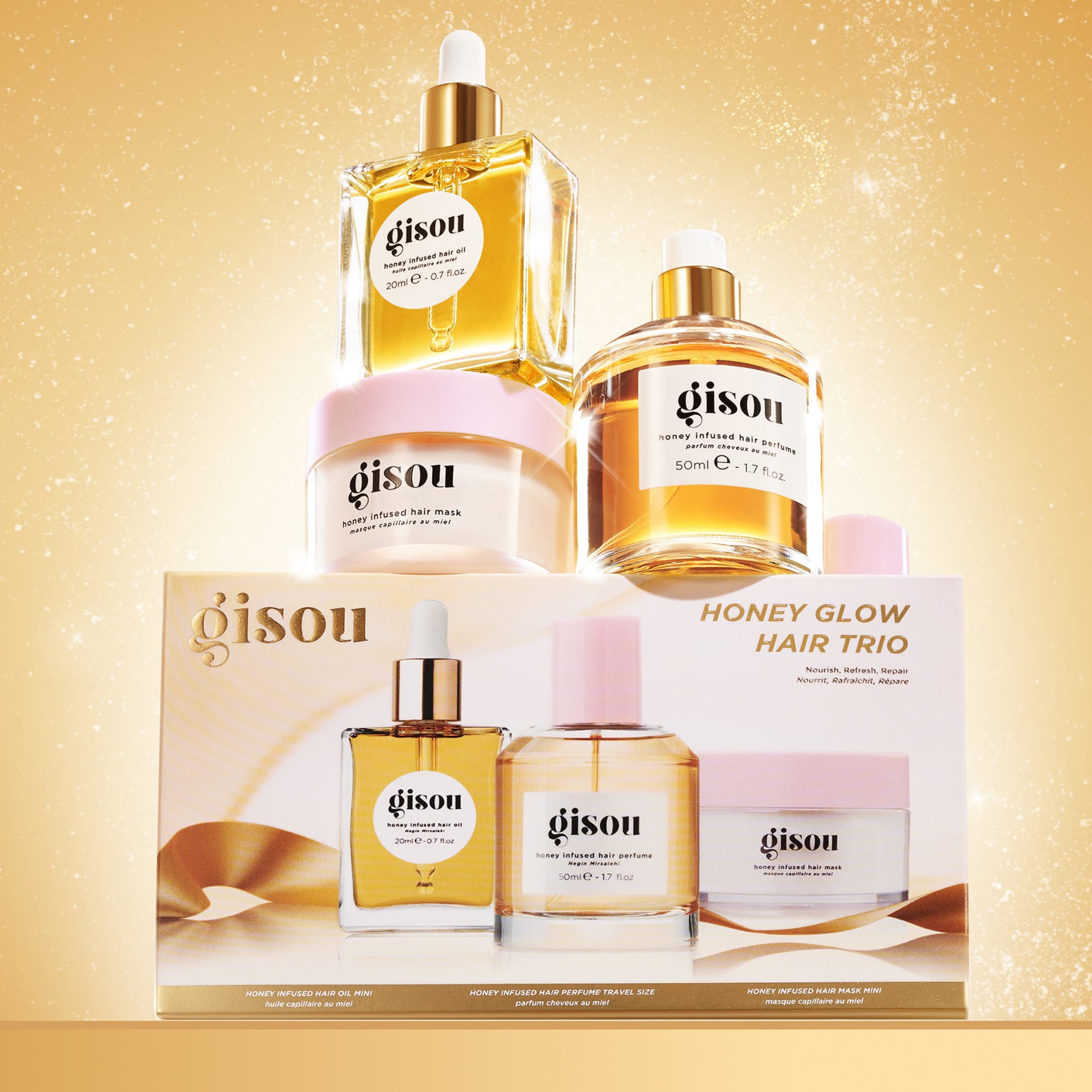 Gisou Honey Glow Hair Trio | Cult Beauty