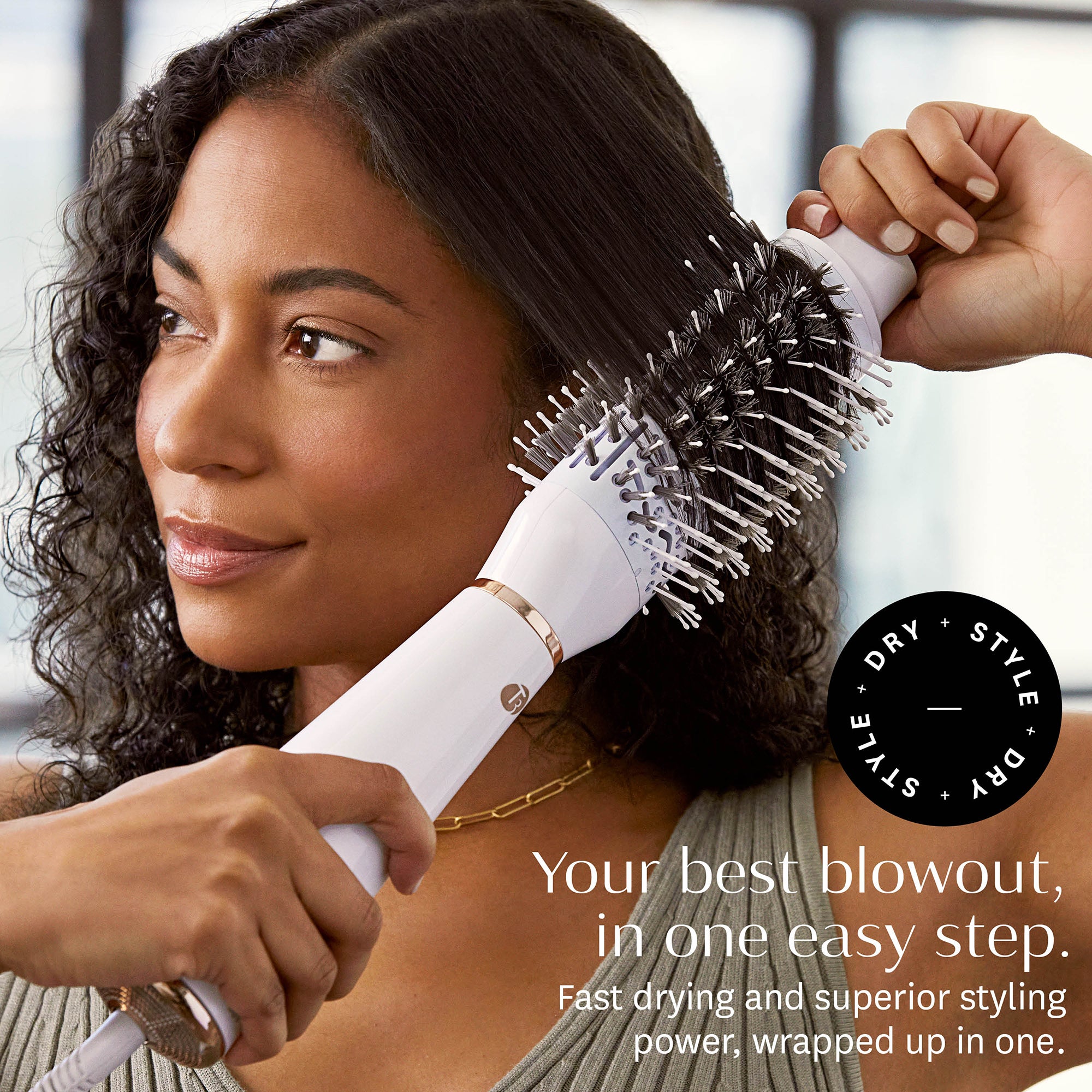 T3 AIREBRUSH DUO Dual-Attachment Blow Dry Brush‎ NWT T3 AireBrush Duo Interchangeable HotnAir Blow Dry Brush With  main image 4